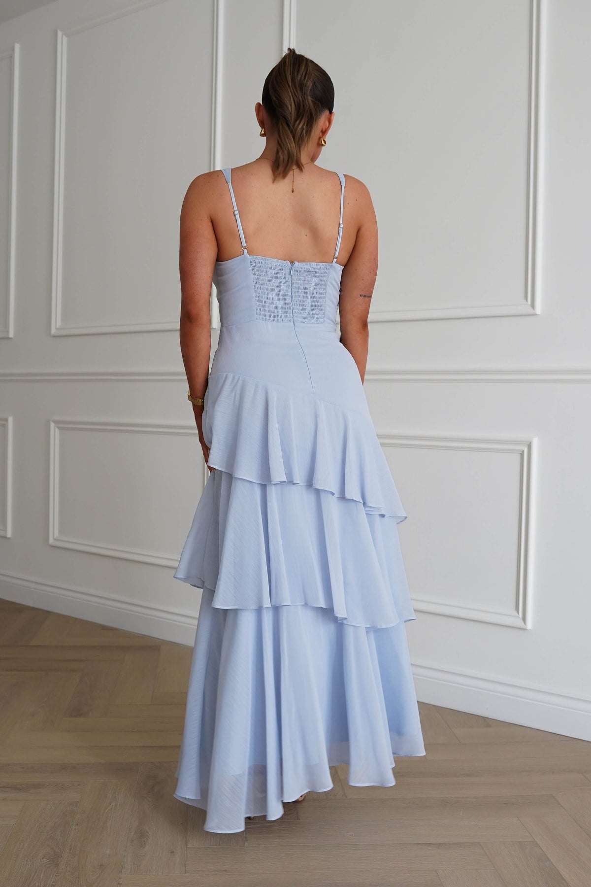 Karey Tiered Maxi Dress | Powder Blue-Oh Hello Clothing