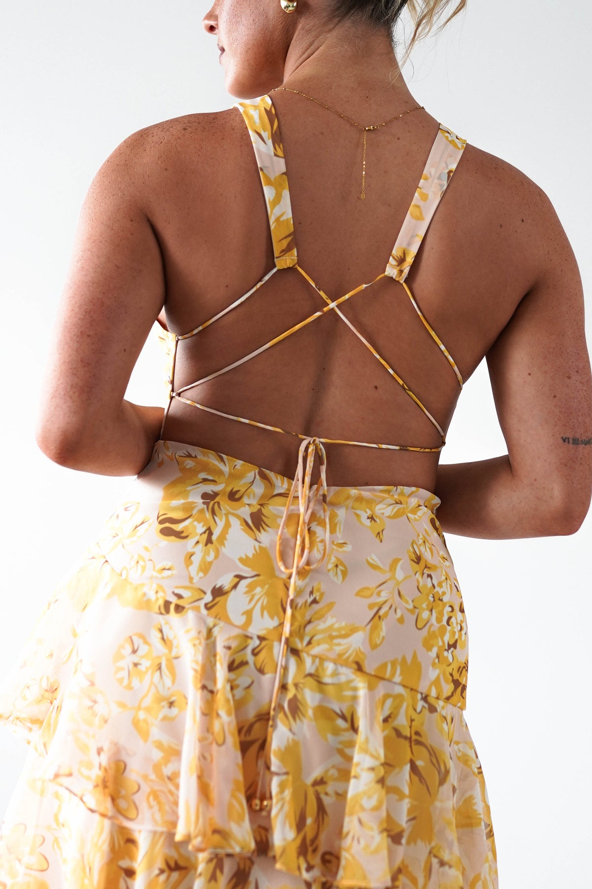 Karlie Floral Print Maxi Dress | Yellow-Oh Hello Clothing