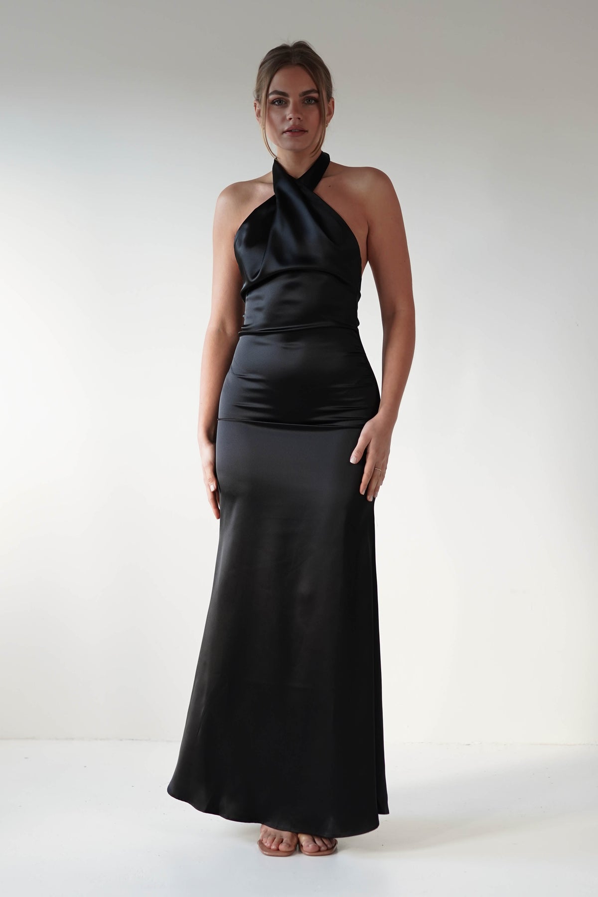 Kartia Halterneck Maxi Gown | Black-Oh Hello Clothing