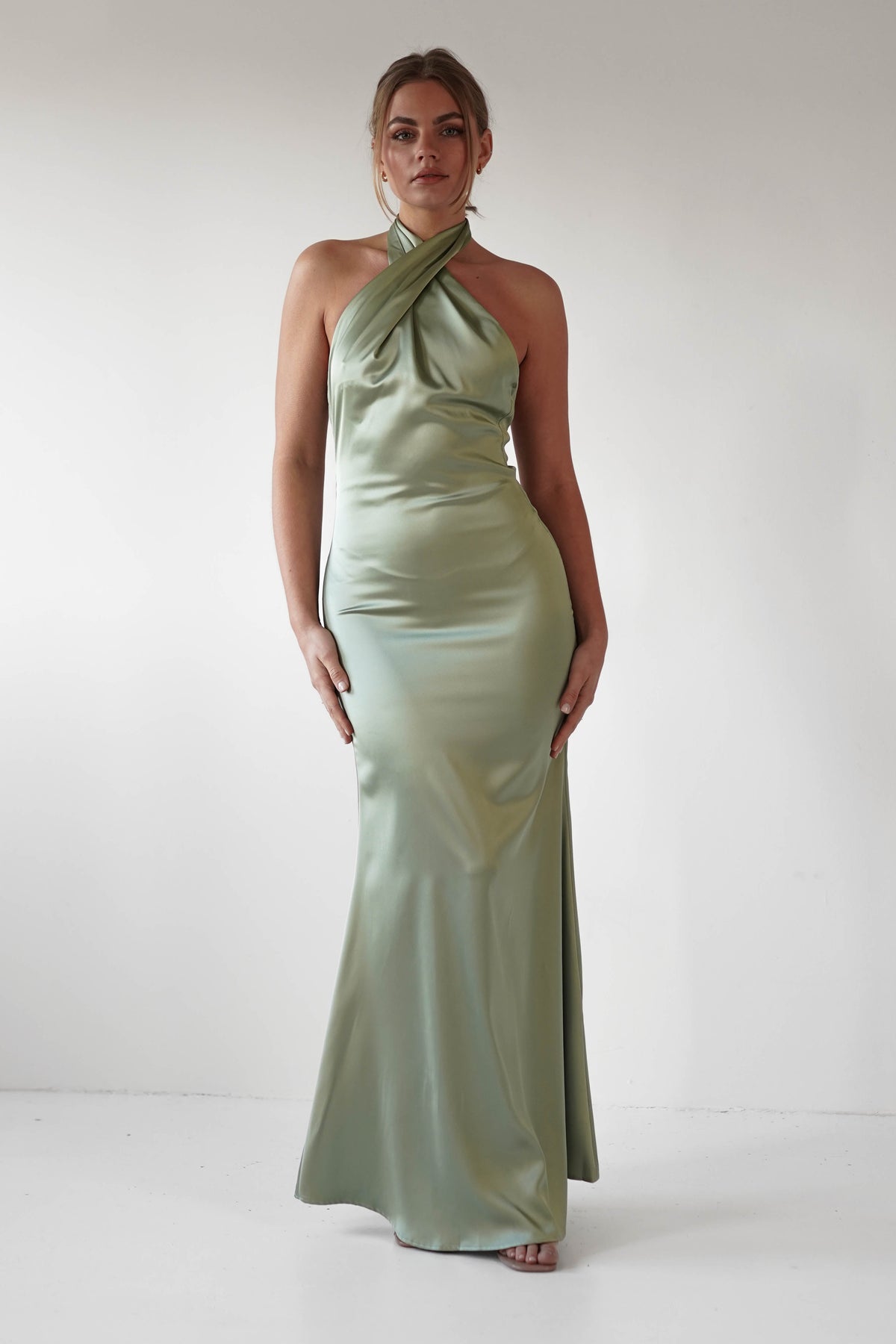 Kartia Halterneck Maxi Gown | Sage-Oh Hello Clothing