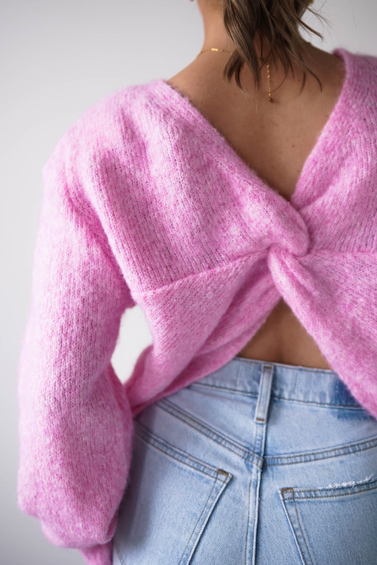Larson Two Way Twist Knit Jumper | Pink-Oh Hello Clothing
