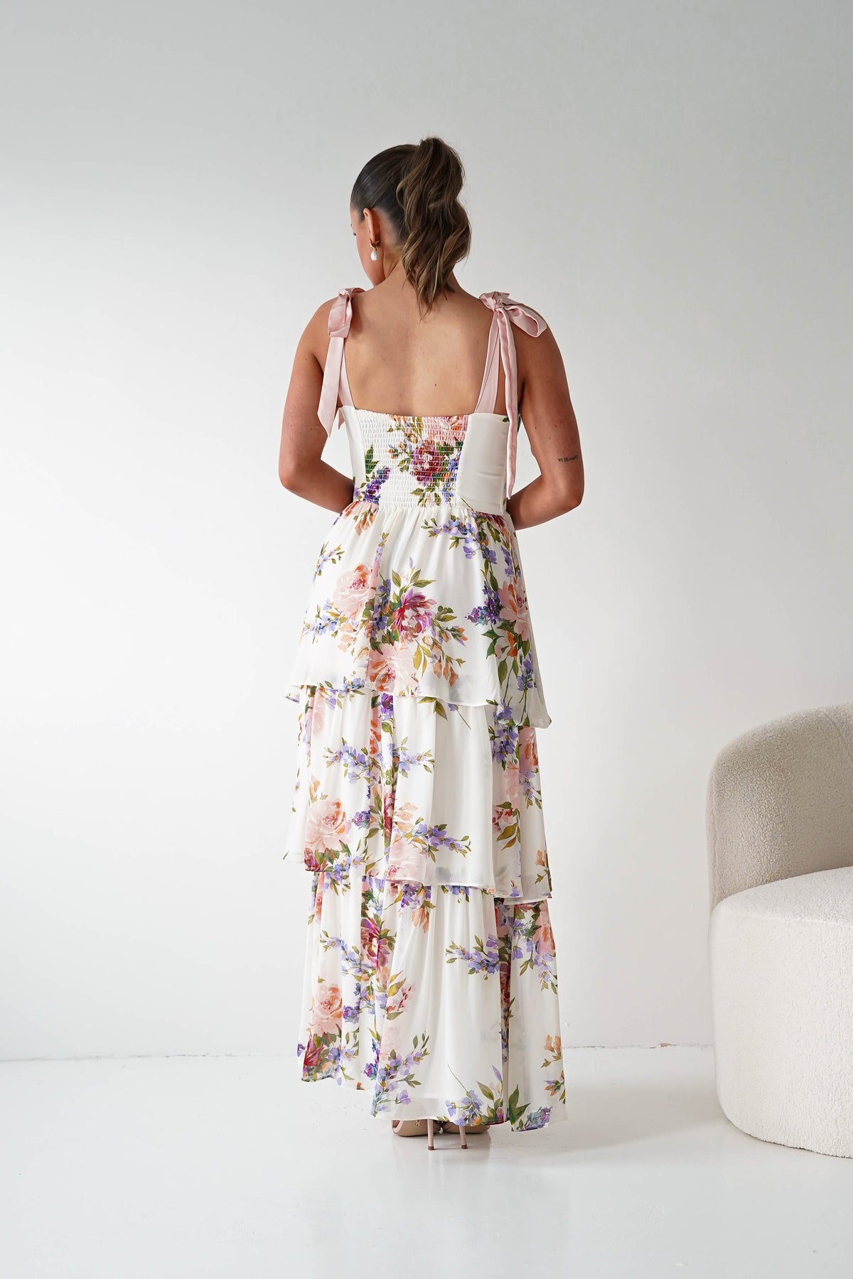 Lauren Floral Print Tiered Maxi Dress | Mixed Print-Oh Hello Clothing