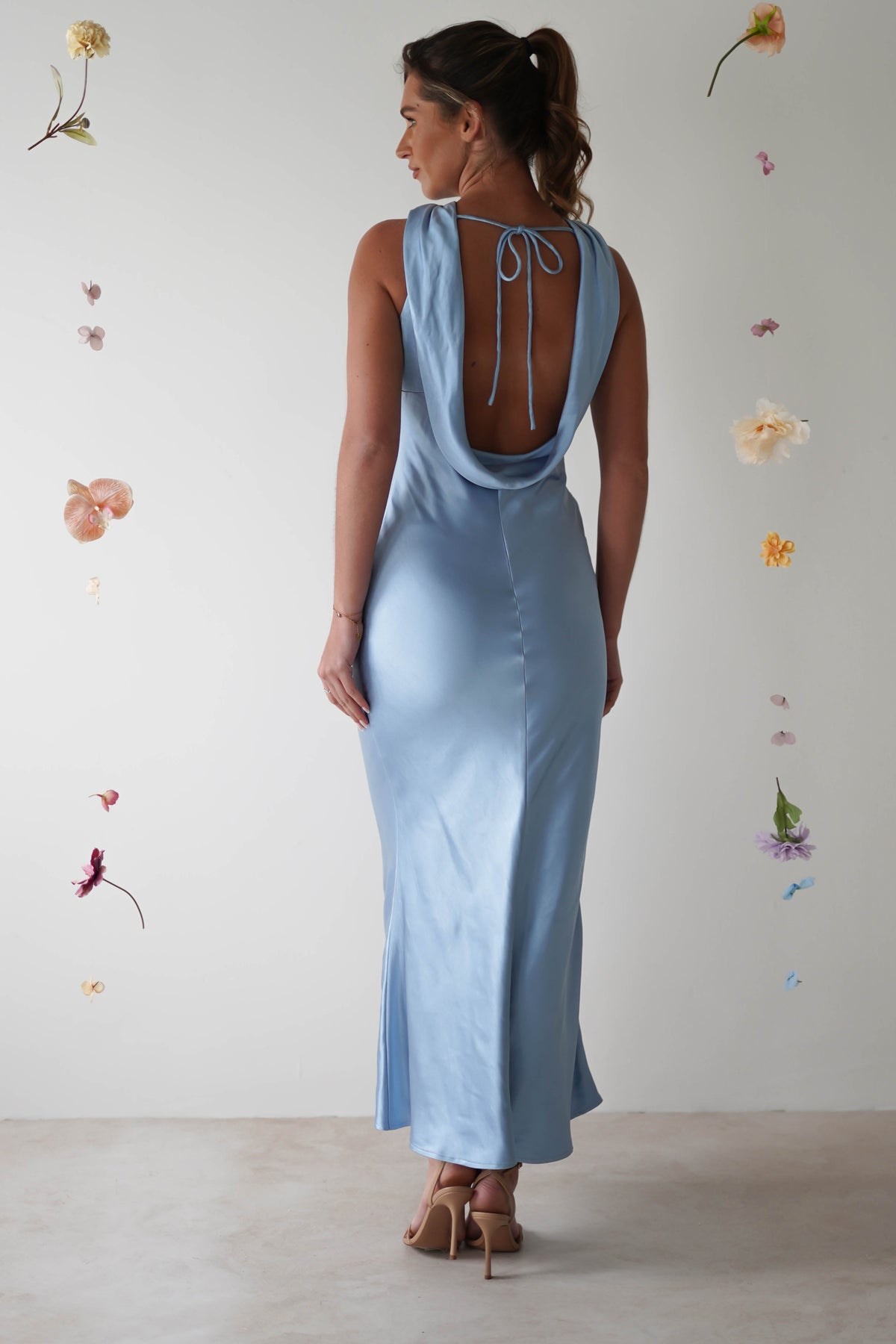 Lauryn Halter Neck Maxi Dress | Light Blue-Oh Hello Clothing