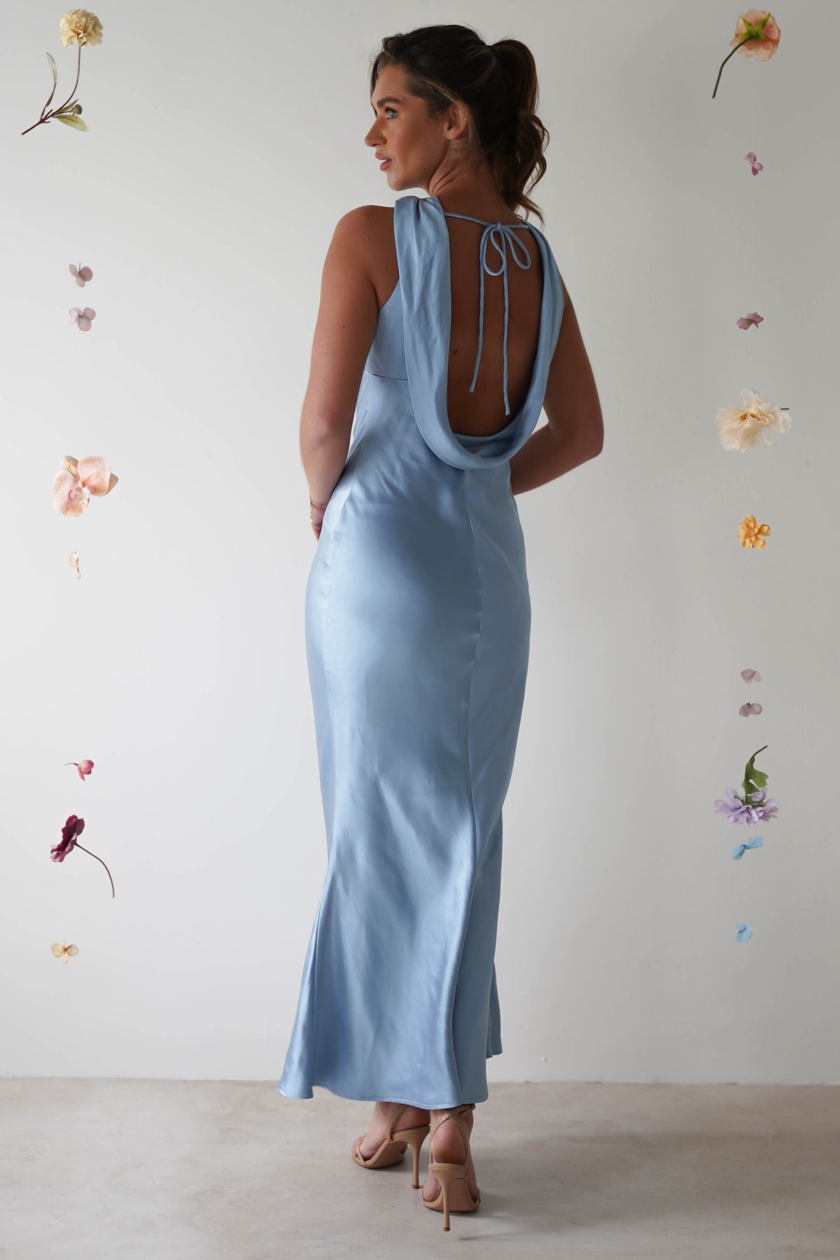 Lauryn Halter Neck Maxi Dress | Light Blue-Oh Hello Clothing