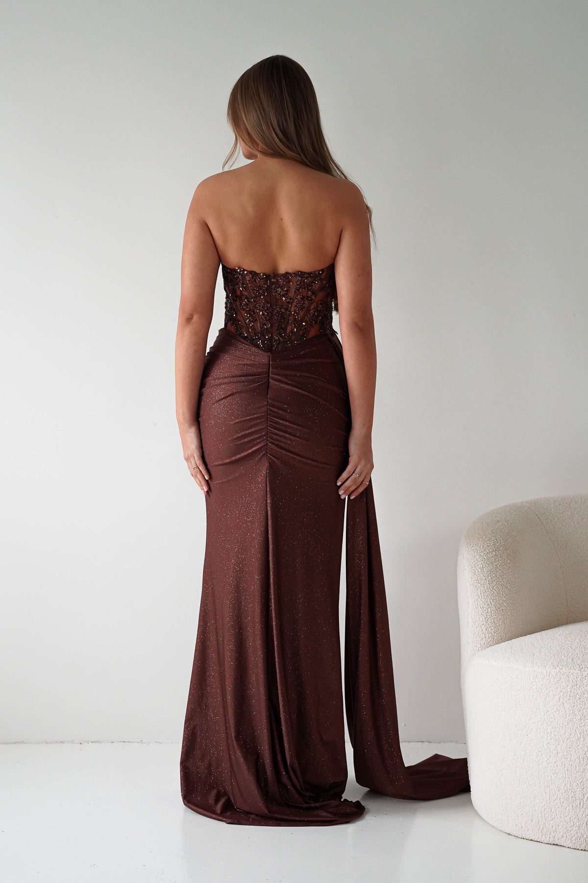 Lavelle Glitter Bodycon Gown | Brown-Oh Hello Clothing