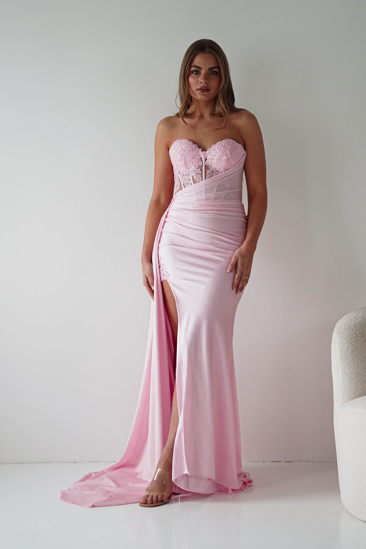 Lavelle Glitter Bodycon Gown | Pink-Oh Hello Clothing
