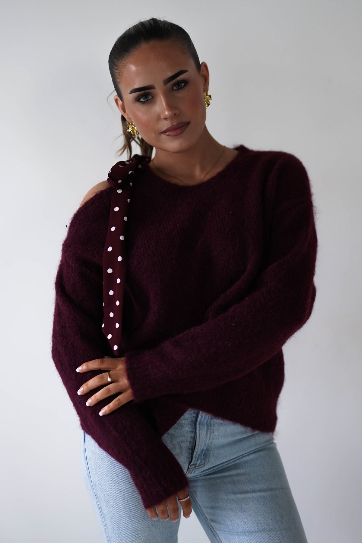 Lillie Bow Detail Jumper | Wine-Oh Hello Clothing
