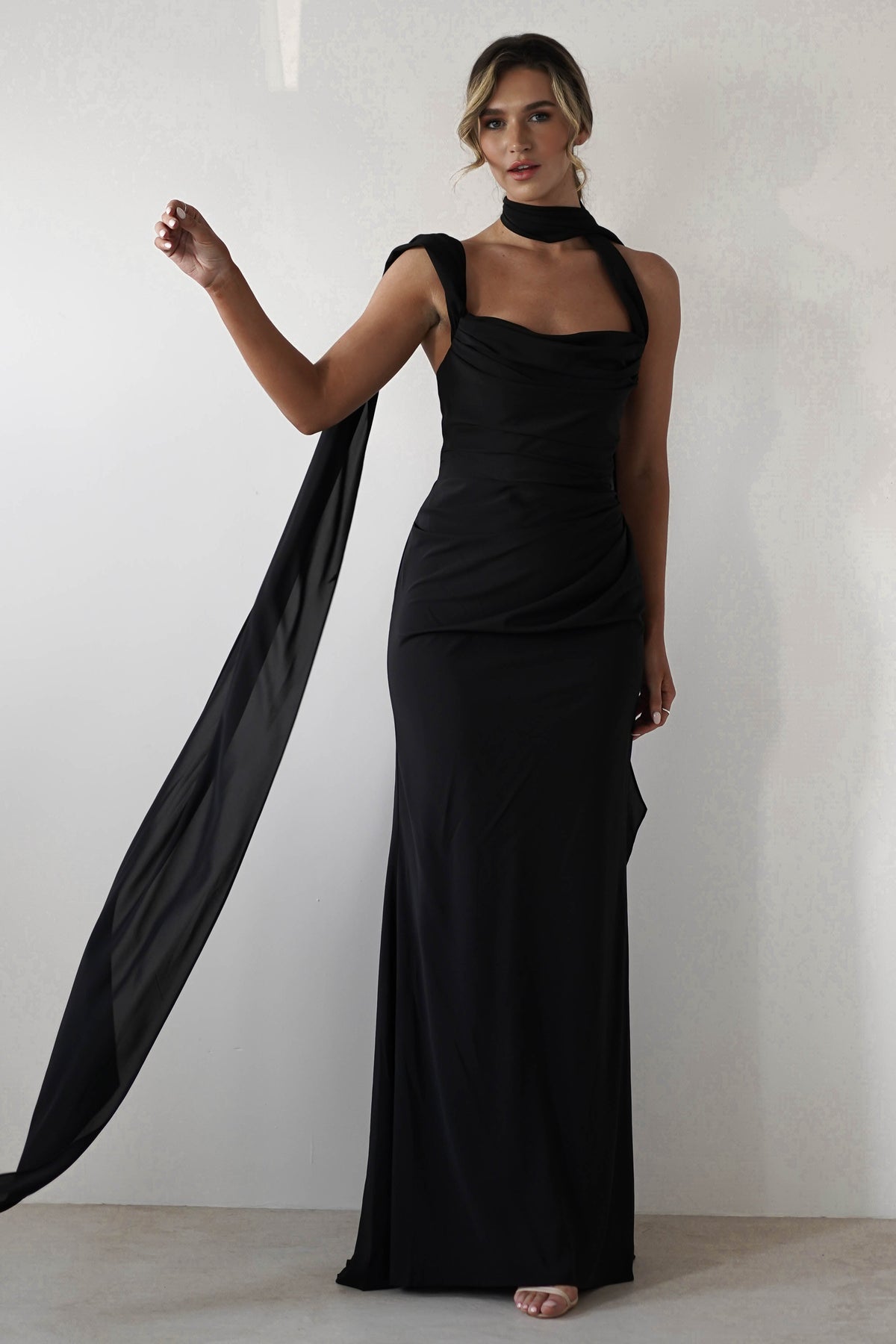 Lisa Multiway Chiffon Gown | Black-Oh Hello Clothing