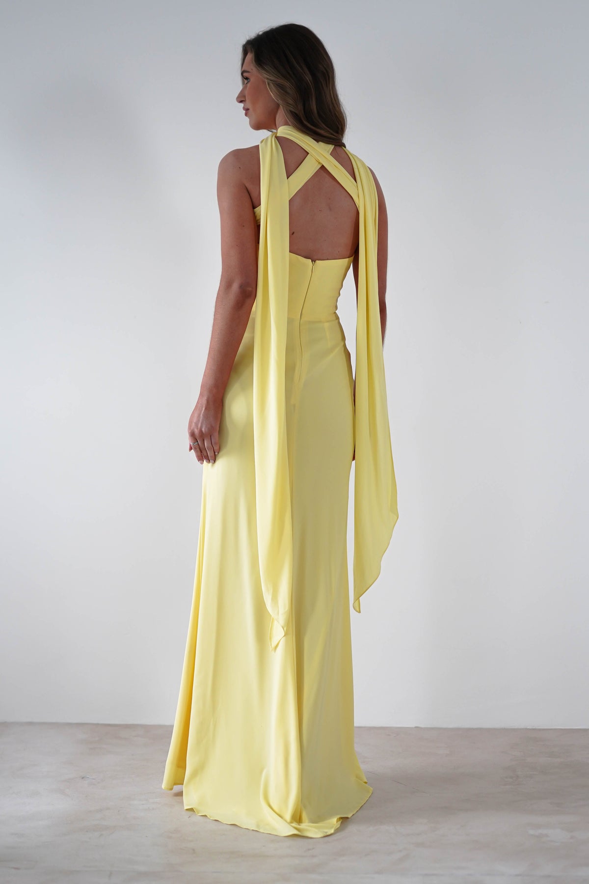 Lisa Multiway Chiffon Gown | Yellow-Oh Hello Clothing