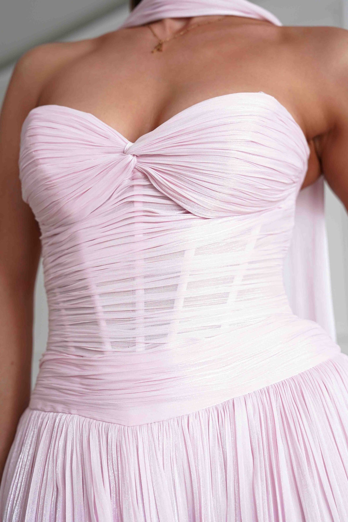 Longoria Pleated Luminescent Maxi Gown | Pink-Oh Hello Clothing