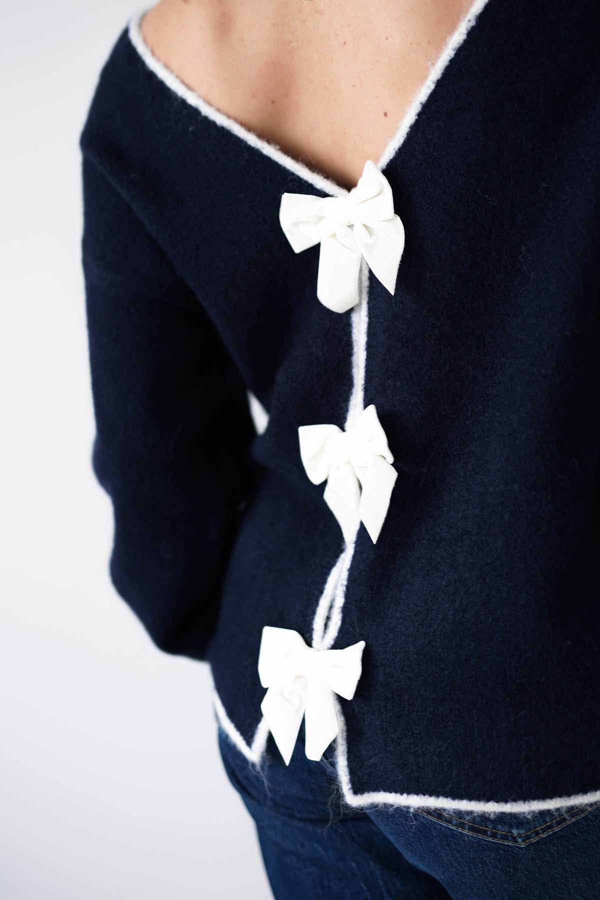 Lula Bow Detail Knit Jumper | Navy-Oh Hello Clothing