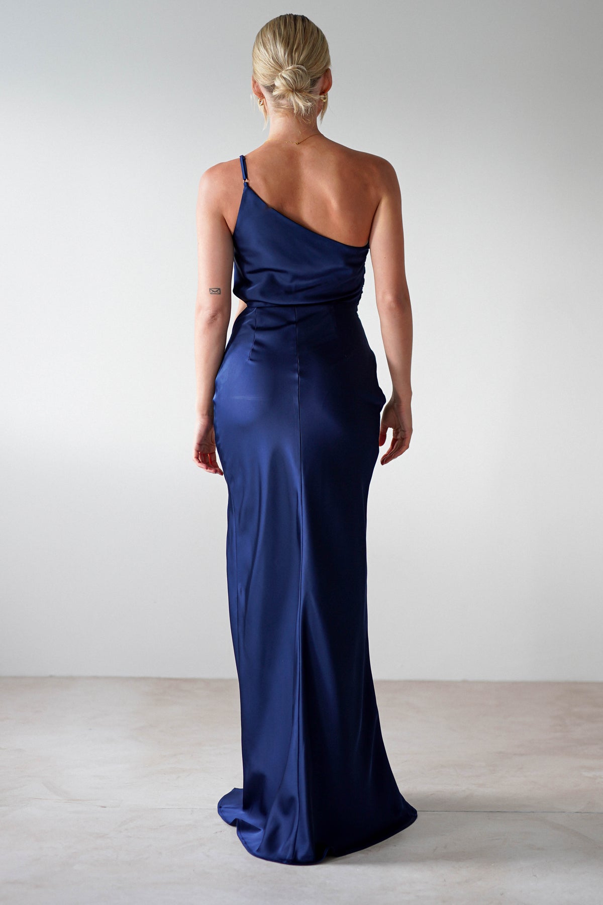 Lyra Soft Matte Satin Maxi Dress | Navy-Oh Hello Clothing