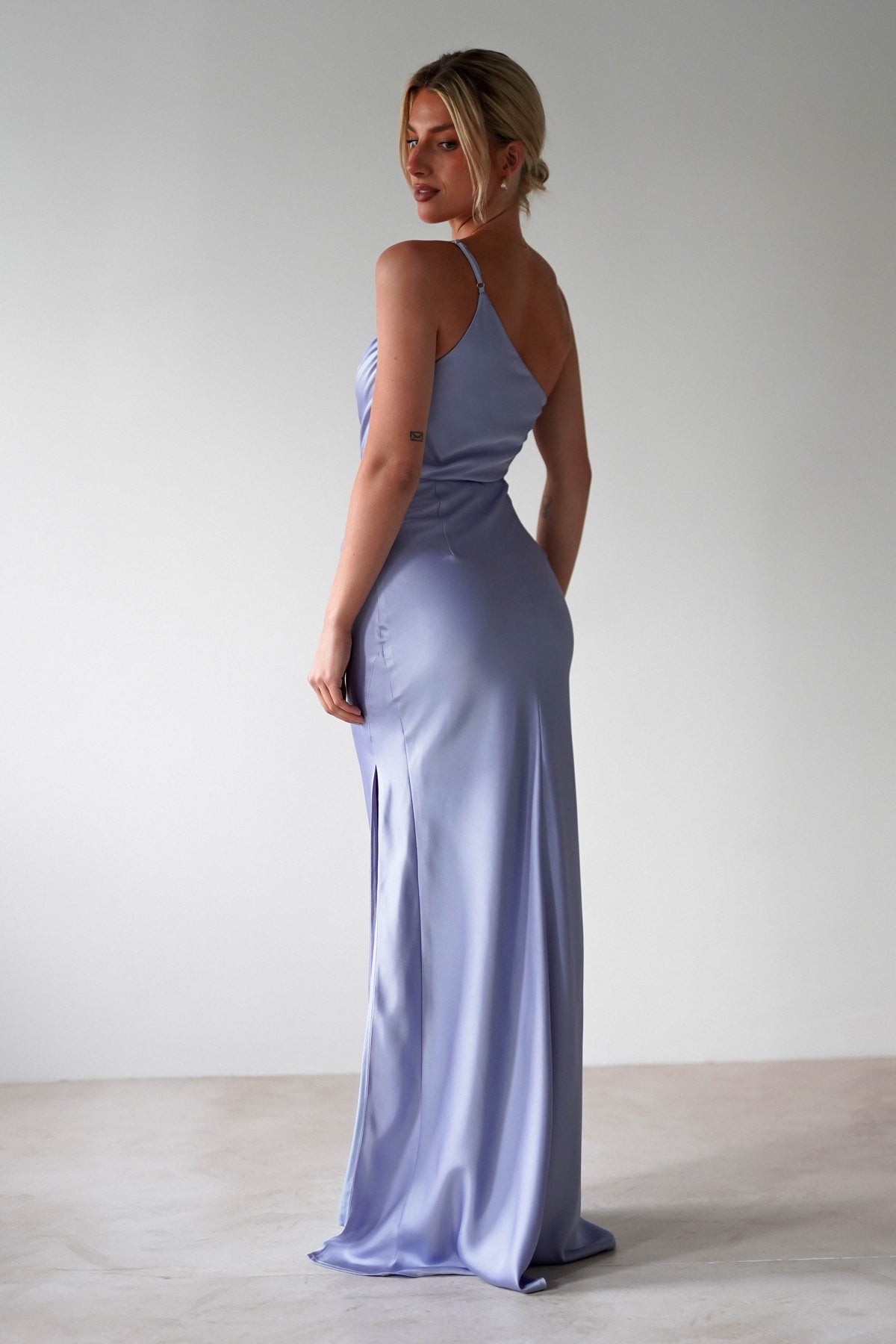 Lyra Soft Matte Satin Maxi Dress | Periwinkle Blue-Oh Hello Clothing