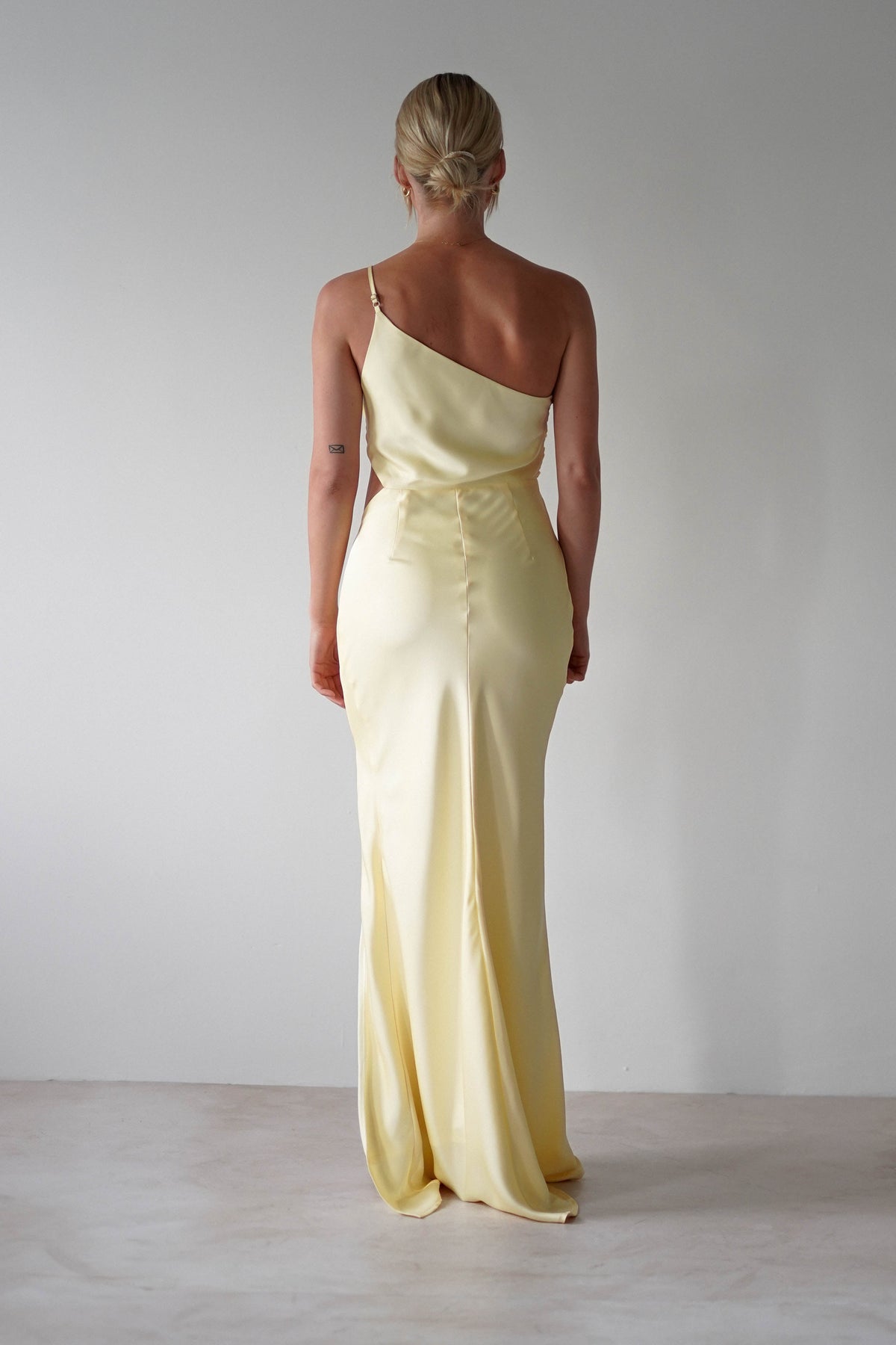 Lyra Soft Matte Satin Maxi Dress | Yellow-Oh Hello Clothing