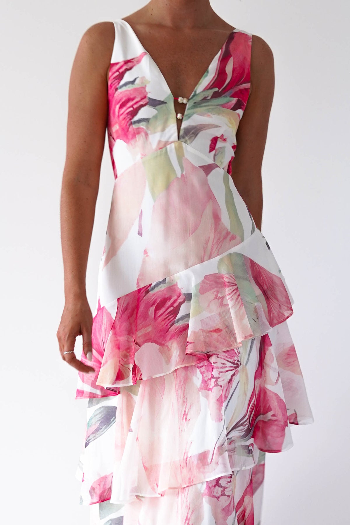 Marisol Floral Print Tiered Maxi Dress | Mixed Print-Oh Hello Clothing