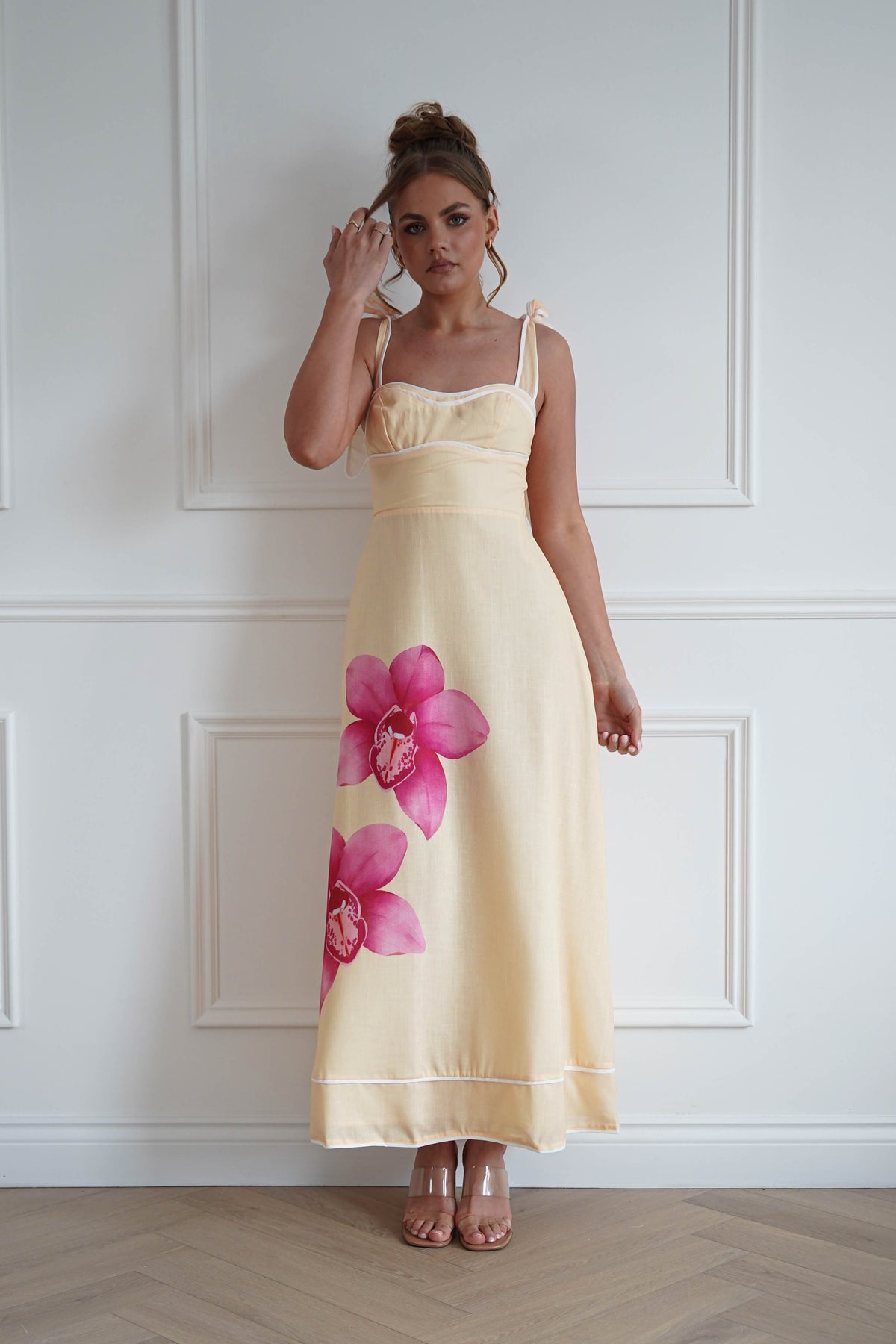 Maui Floral Sweetheart Maxi Dress | Yellow-Oh Hello Clothing