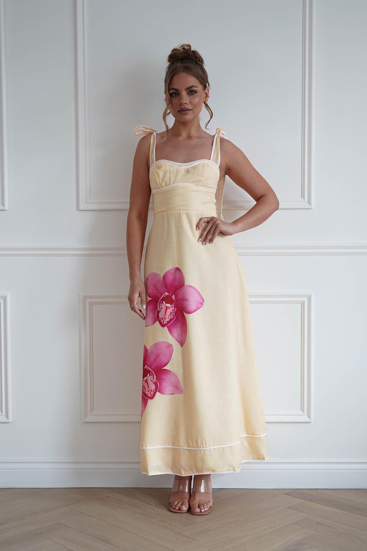 Maui Floral Sweetheart Maxi Dress | Yellow-Oh Hello Clothing
