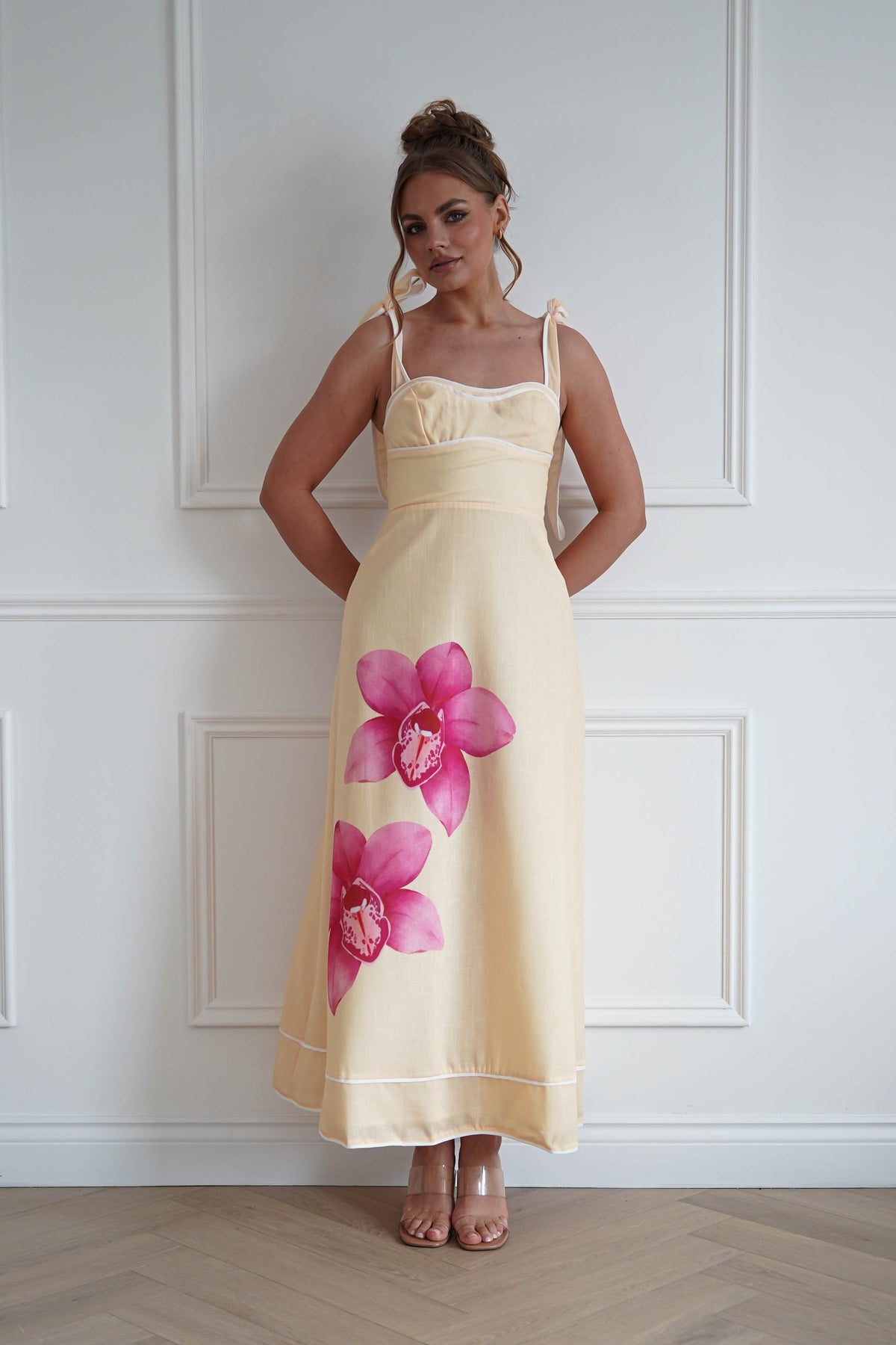 Maui Floral Sweetheart Maxi Dress | Yellow-Oh Hello Clothing
