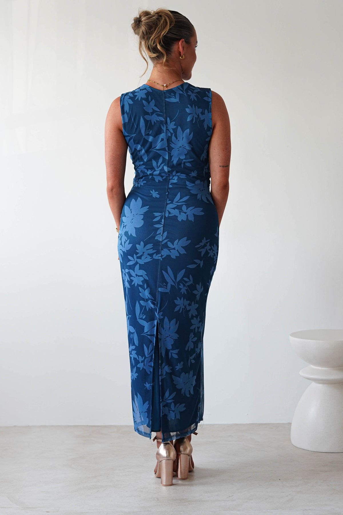 Meadow Floral Mesh Midi Dress | Blue-Oh Hello Clothing