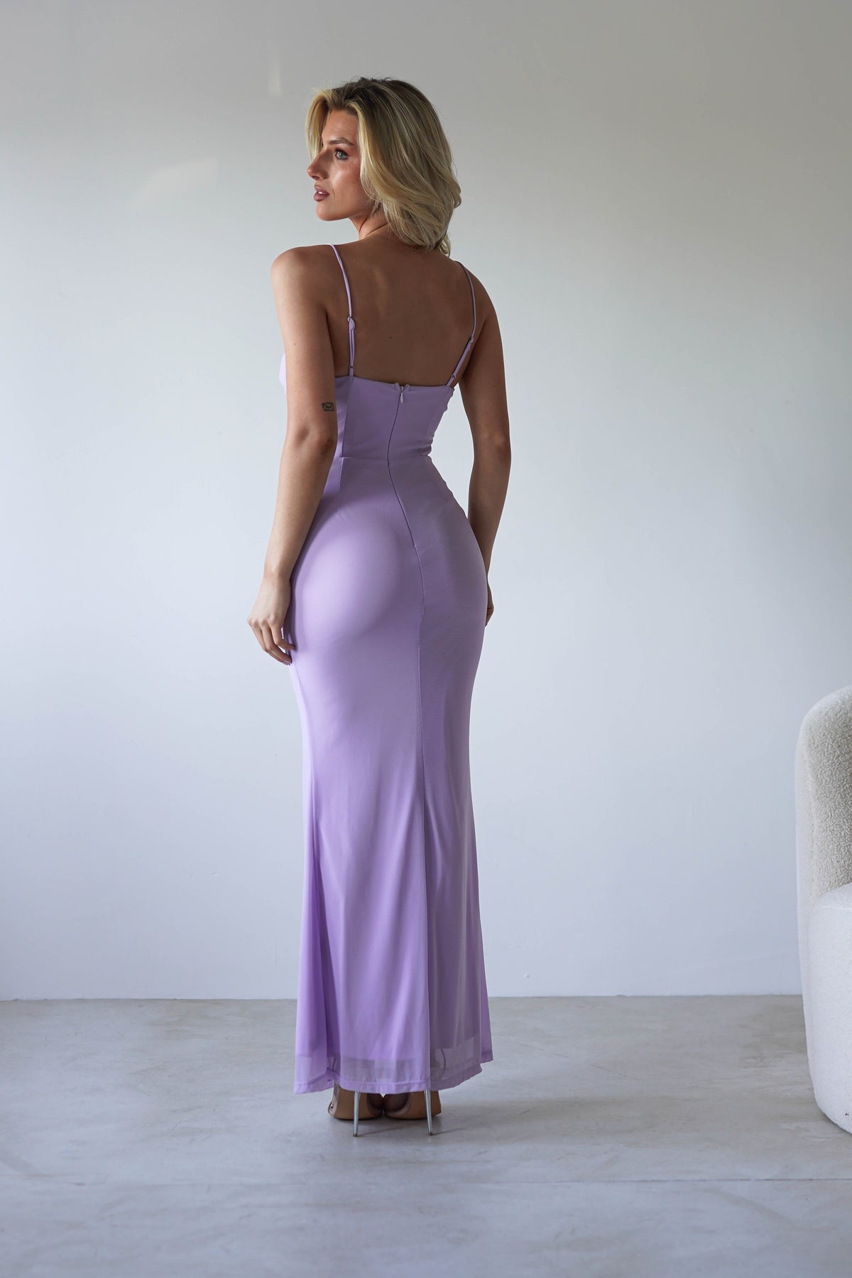 Melrose Mesh Shell Detail Maxi Dress | Lilac-Oh Hello Clothing