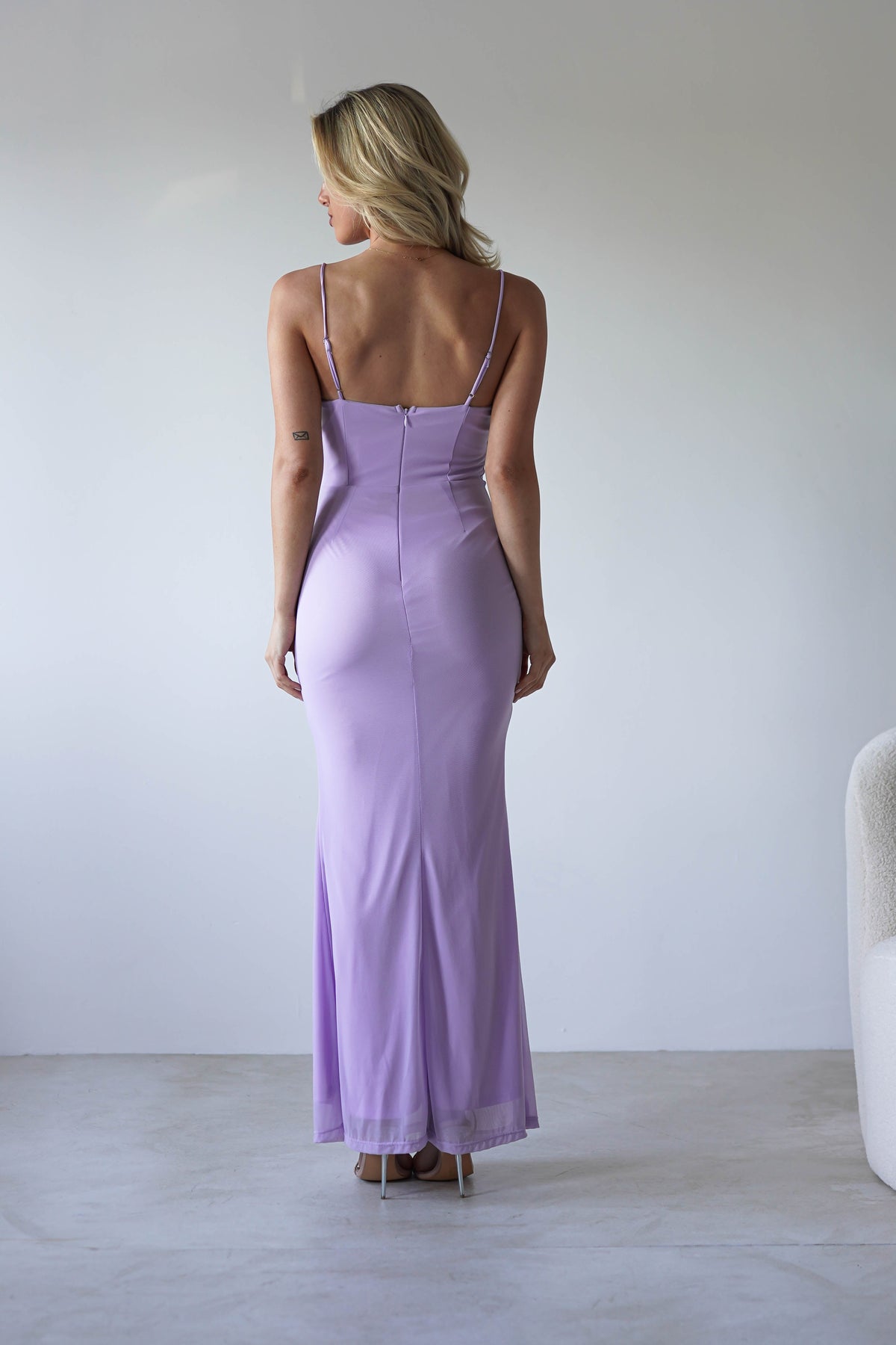 Melrose Mesh Shell Detail Maxi Dress | Lilac-Oh Hello Clothing