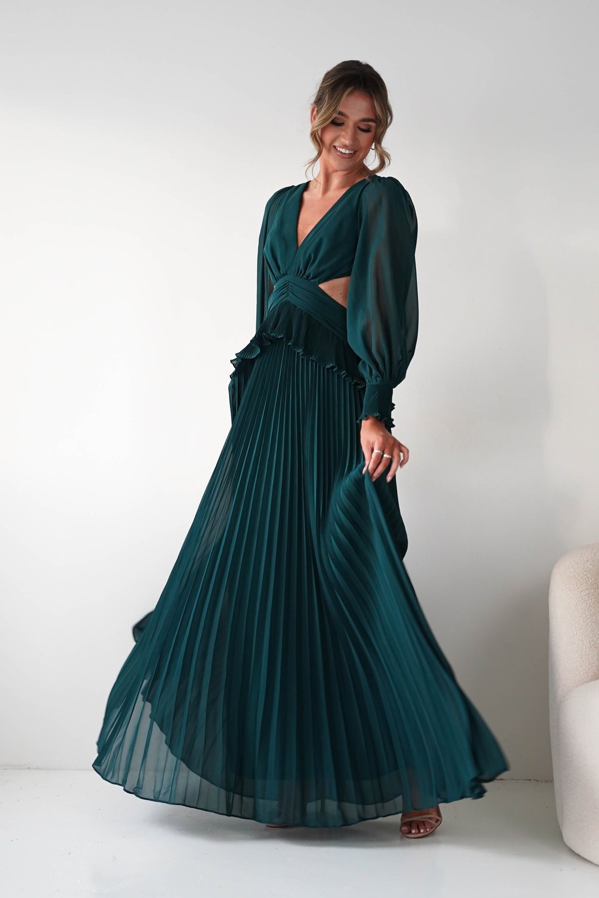 Middleton Pleated Maxi Dress | Forest Green-Oh Hello Clothing