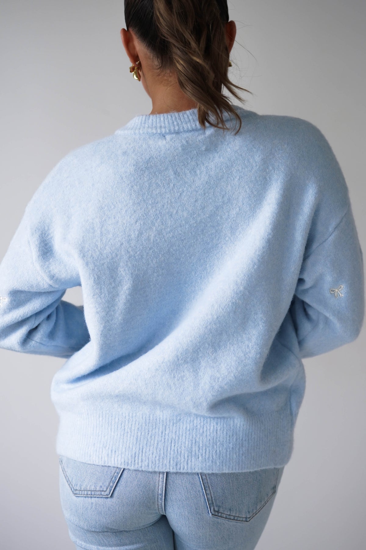 Mila Bow Detail Cardigan | Blue-Oh Hello Clothing