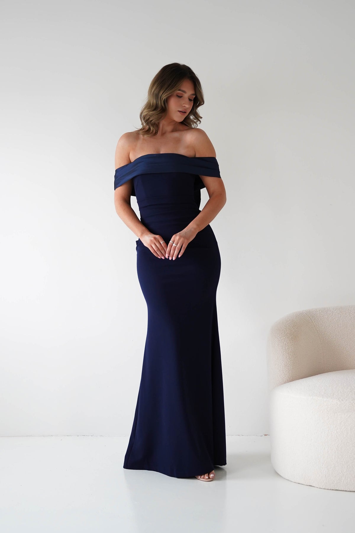 Miranda Bodycon Bow Back Dress | Navy-Oh Hello Clothing