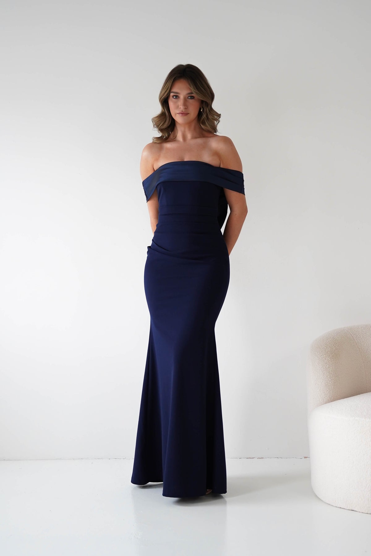 Miranda Bodycon Bow Back Dress | Navy-Oh Hello Clothing