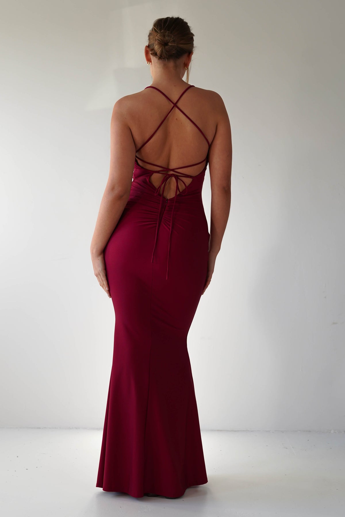 Monette Bodycon Maxi Gown | Burgundy-Oh Hello Clothing