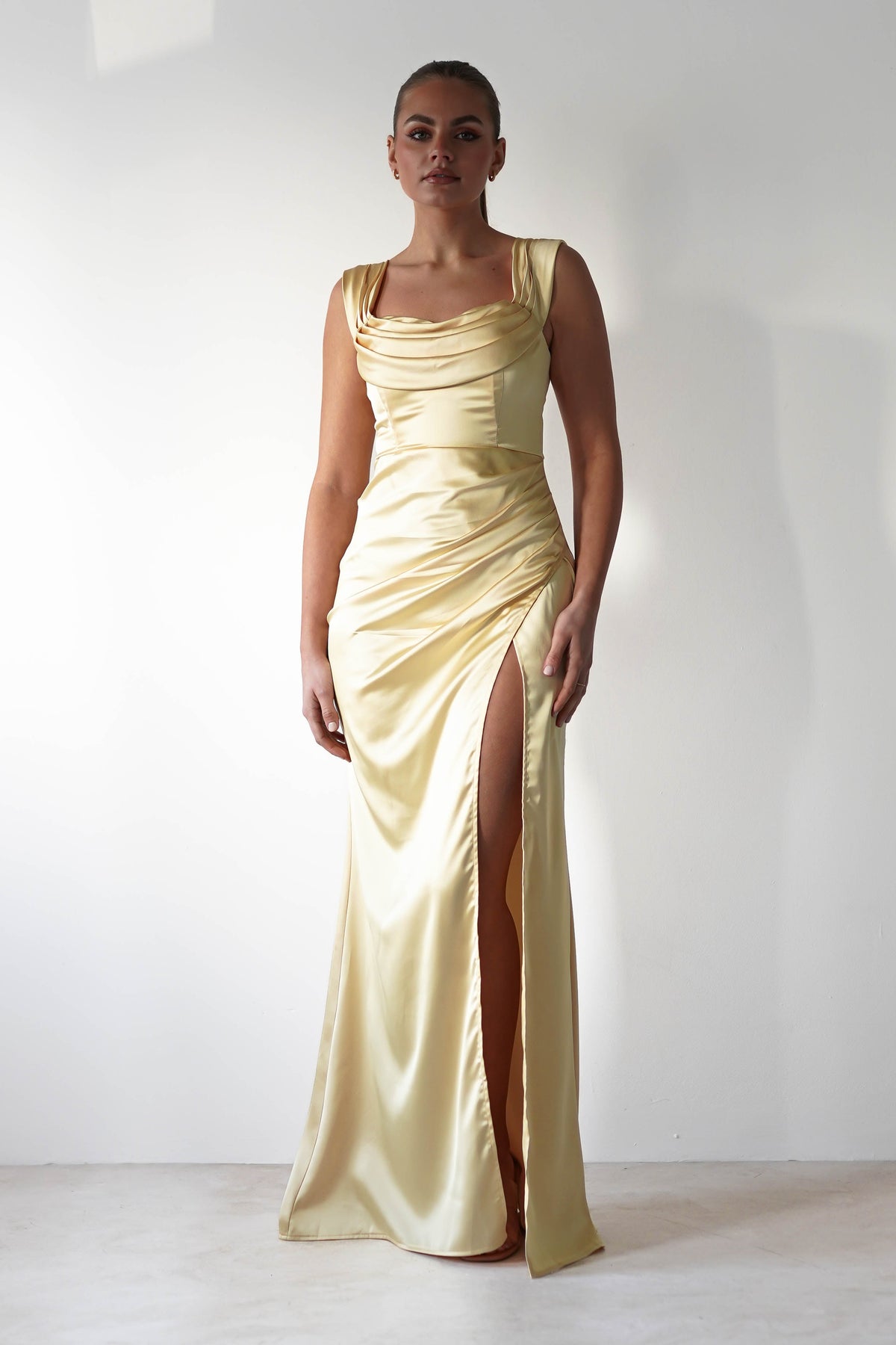 Monica Off The Shoulder Gown | Yellow-Oh Hello Clothing
