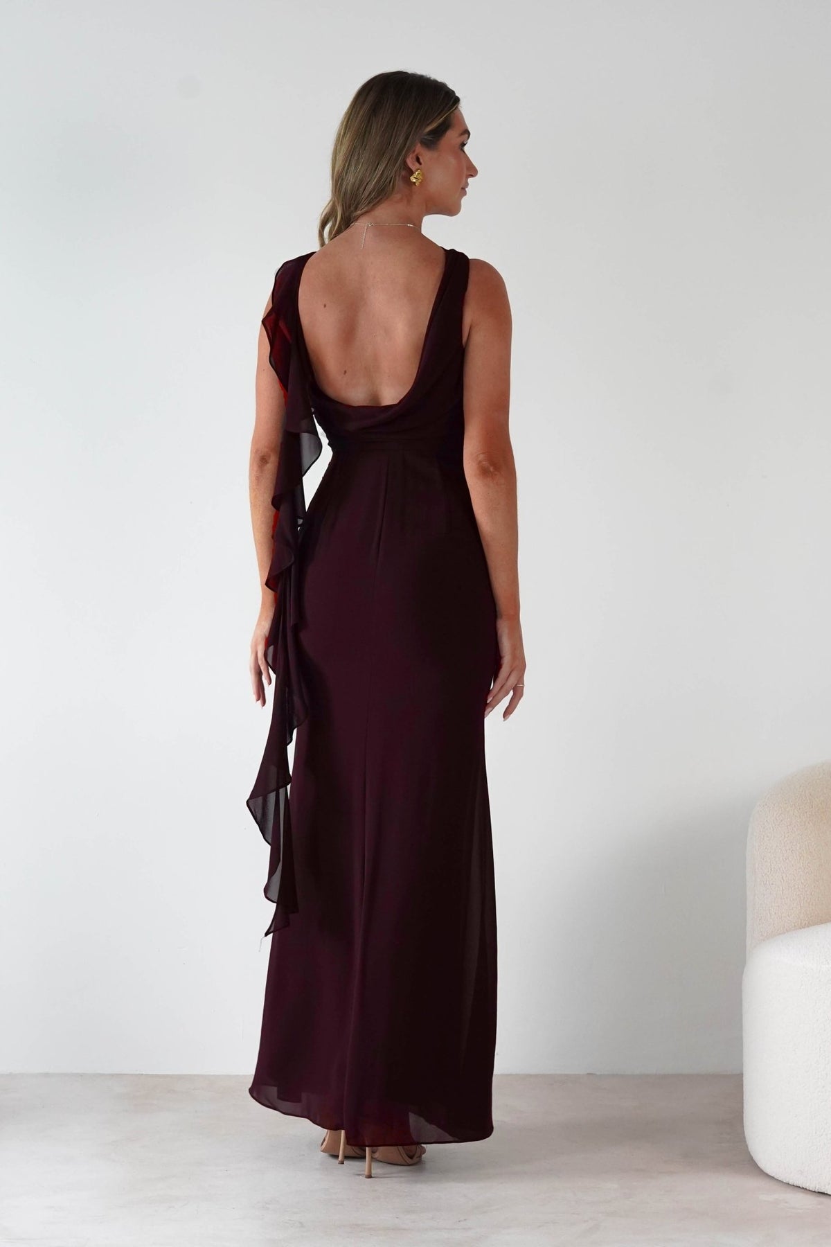 Montana Chiffon Maxi Dress | Berry Wine-Oh Hello Clothing