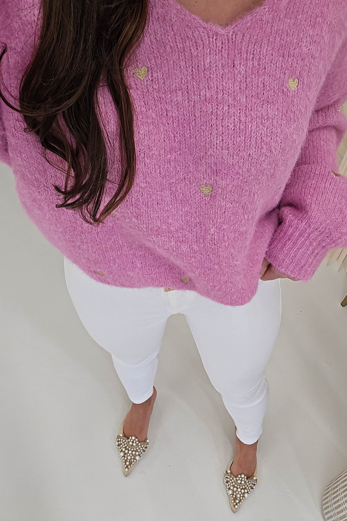 Nadine Soft Heart Detail Jumper | Pink-Oh Hello Clothing