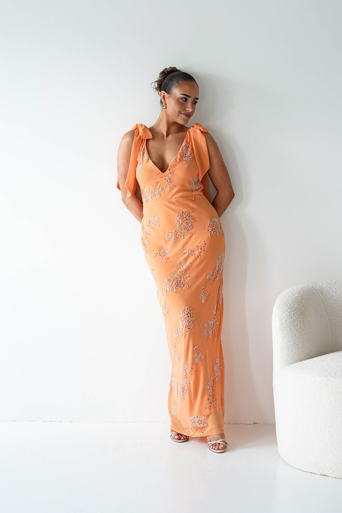 Noah Floral Embellished Maxi Dress | Orange-Oh Hello Clothing
