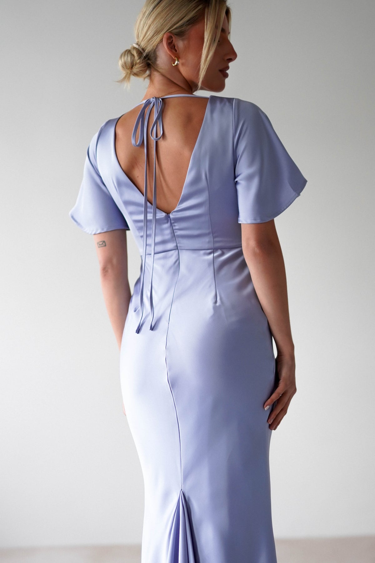 Olivia Soft Matte Satin Maxi Dress | Periwinkle Blue-Oh Hello Clothing