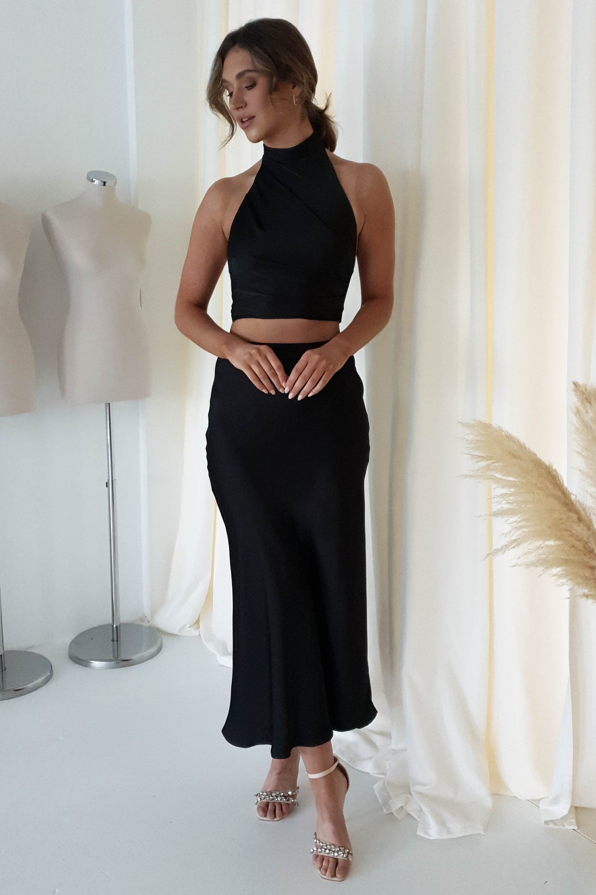 Pamela Satin Top | Black-Oh Hello Clothing