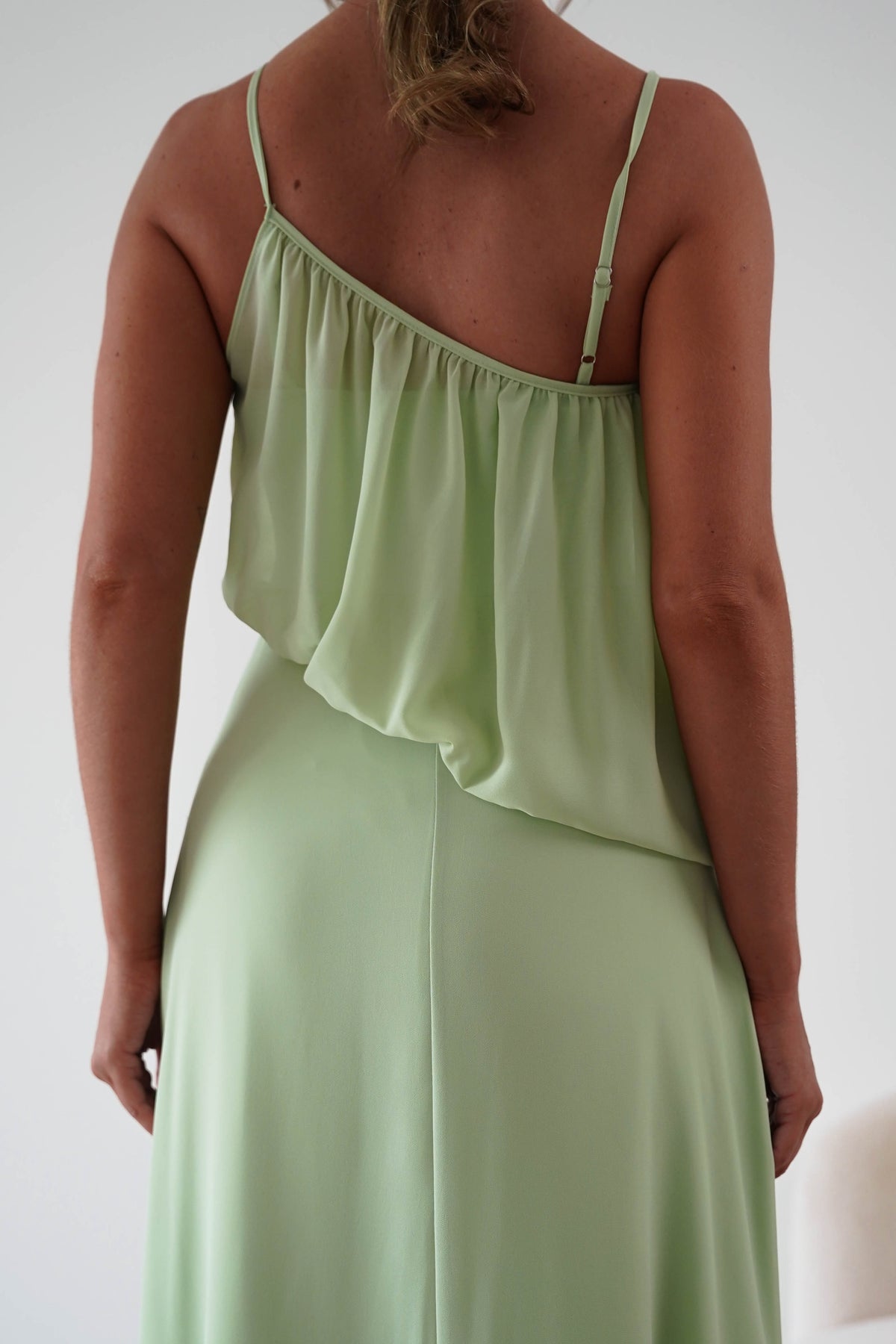 Paros Asymmetric Chiffon Maxi Dress | Sage-Oh Hello Clothing