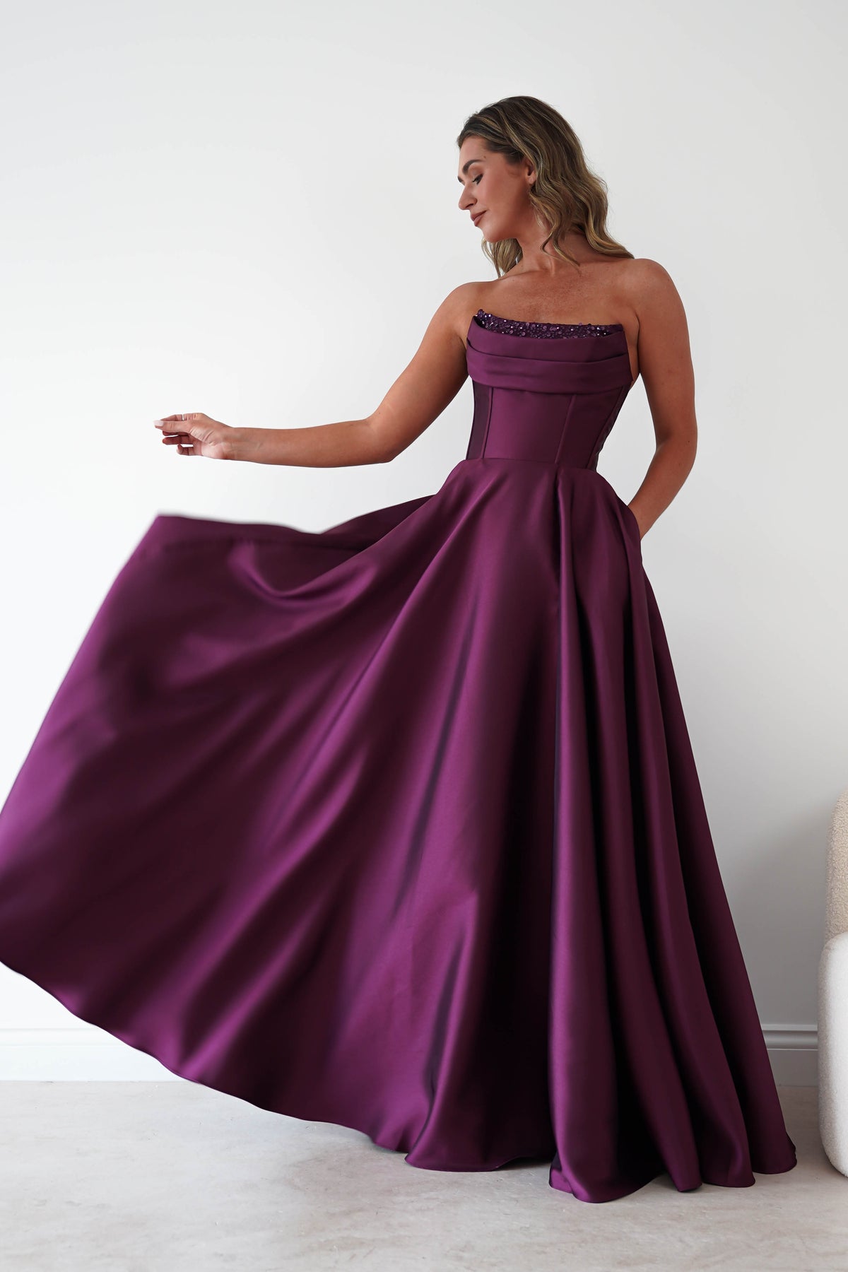 Pepper Strapless A-Line Maxi Gown | Berry-Oh Hello Clothing
