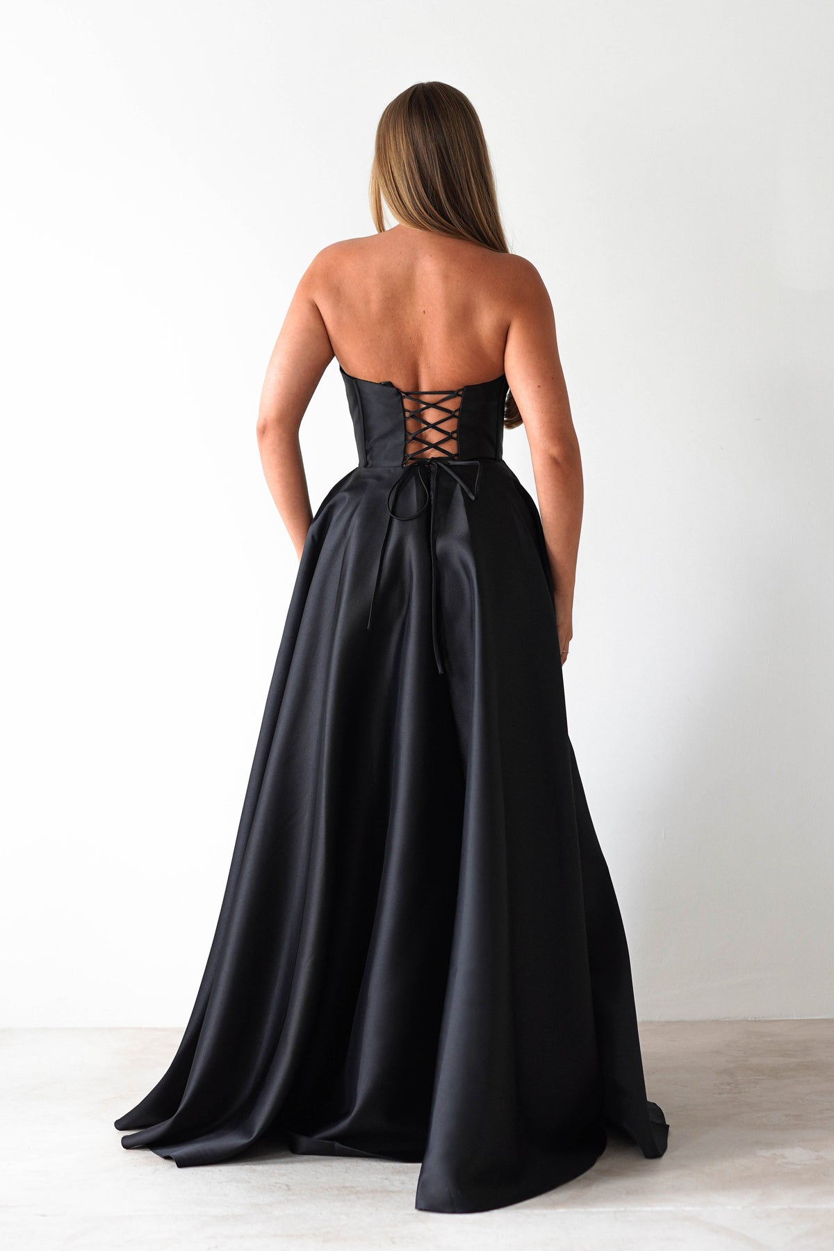 Pepper Strapless A-Line Maxi Gown | Black-Oh Hello Clothing