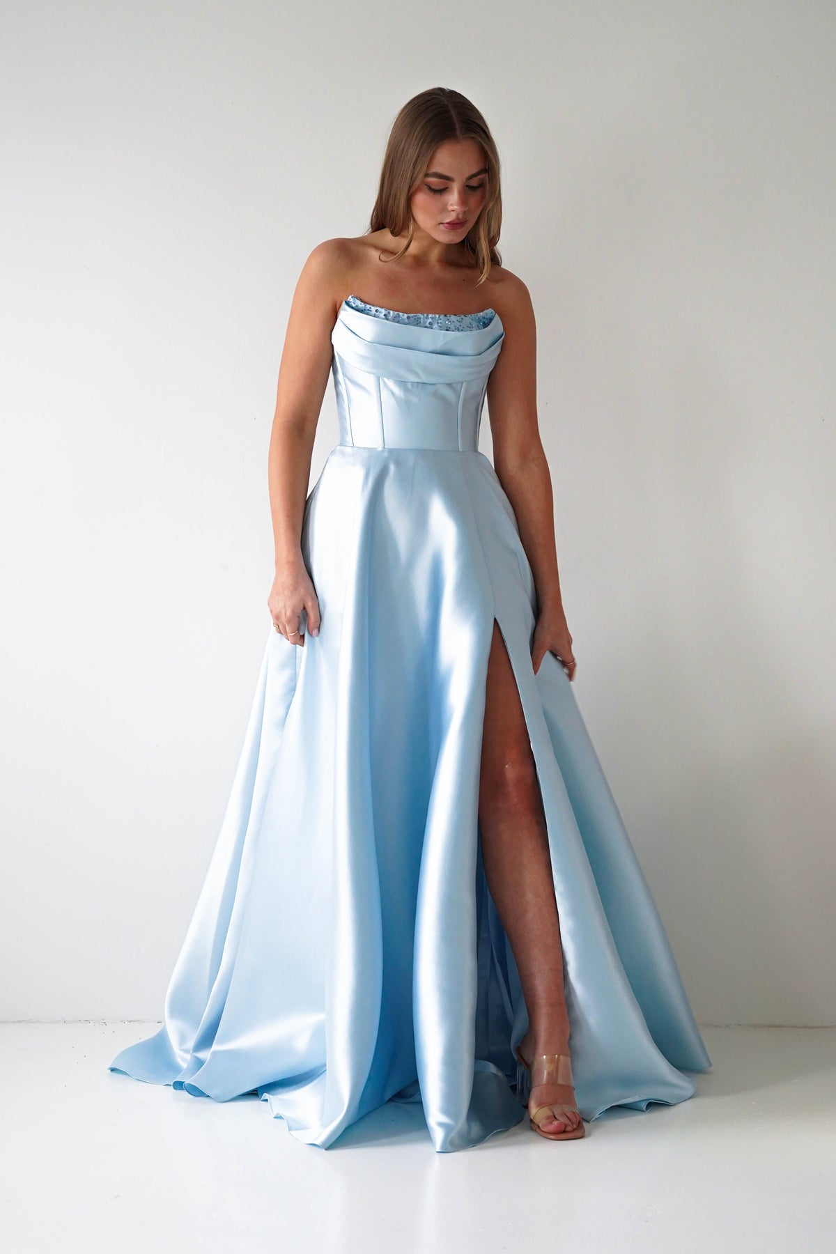 Pepper Strapless A-Line Maxi Gown | Blue-Oh Hello Clothing