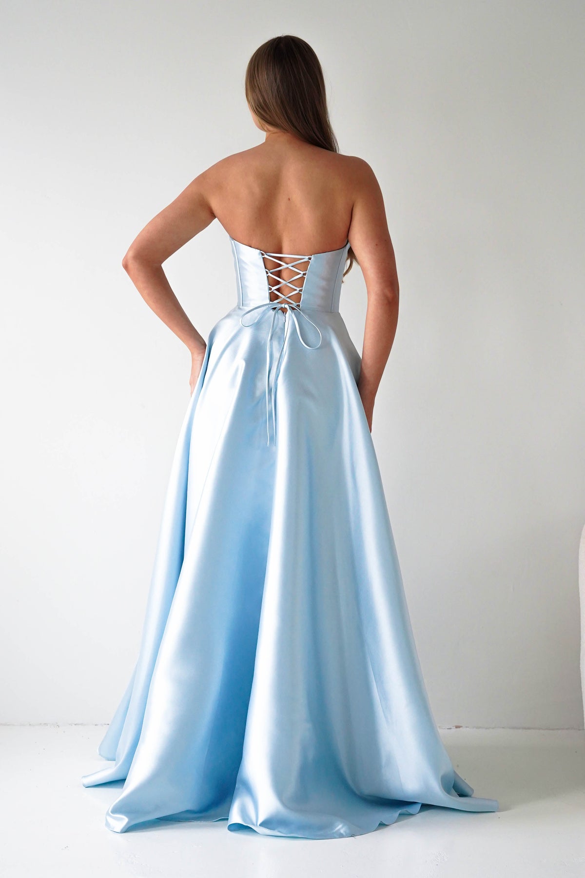 Pepper Strapless A-Line Maxi Gown | Blue-Oh Hello Clothing