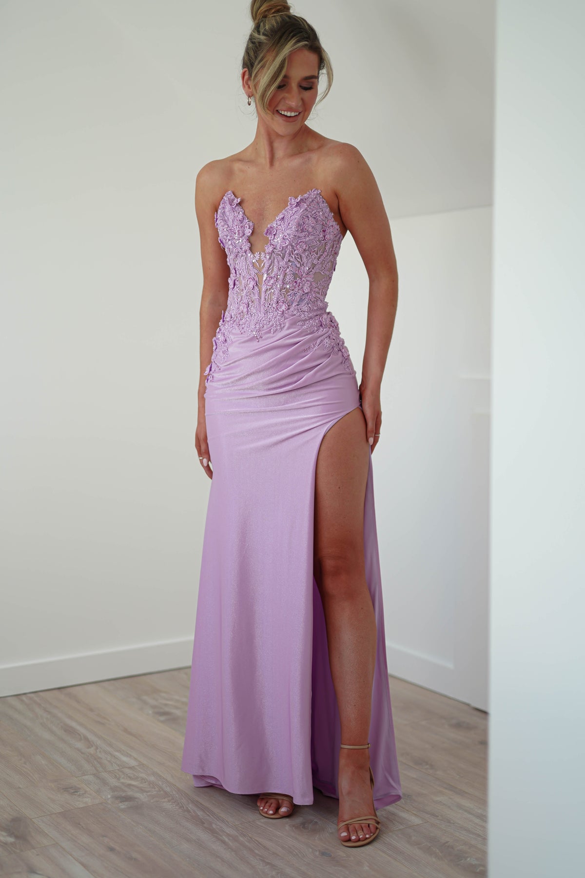Perla Embellished Gown | Lilac-Oh Hello Clothing