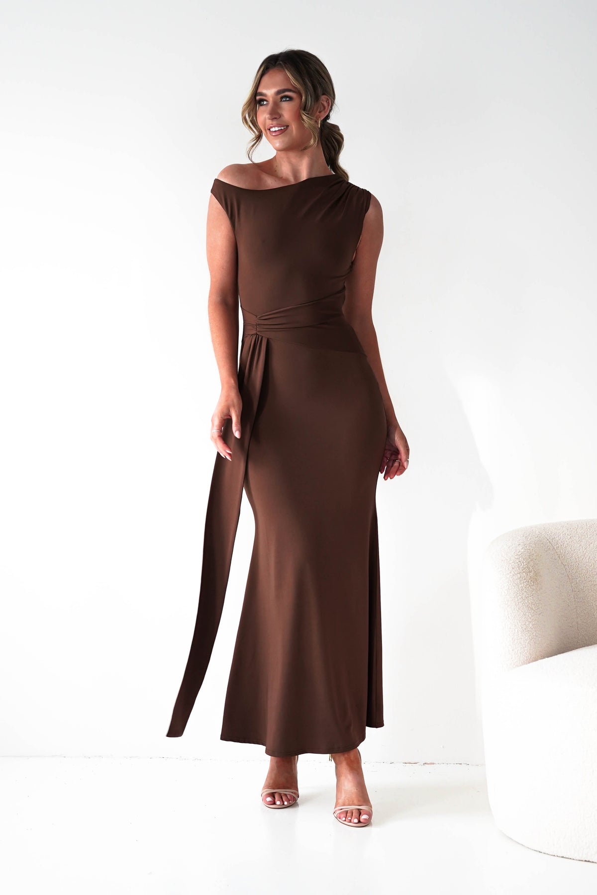 Perry Sculpting Bodycon Maxi Dress | Brown-Oh Hello Clothing