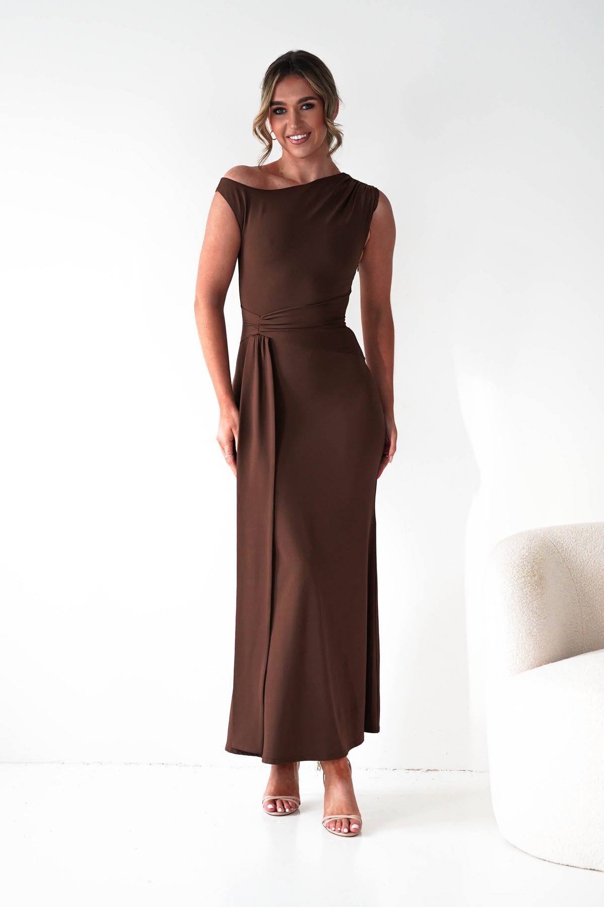 Perry Sculpting Bodycon Maxi Dress | Brown-Oh Hello Clothing