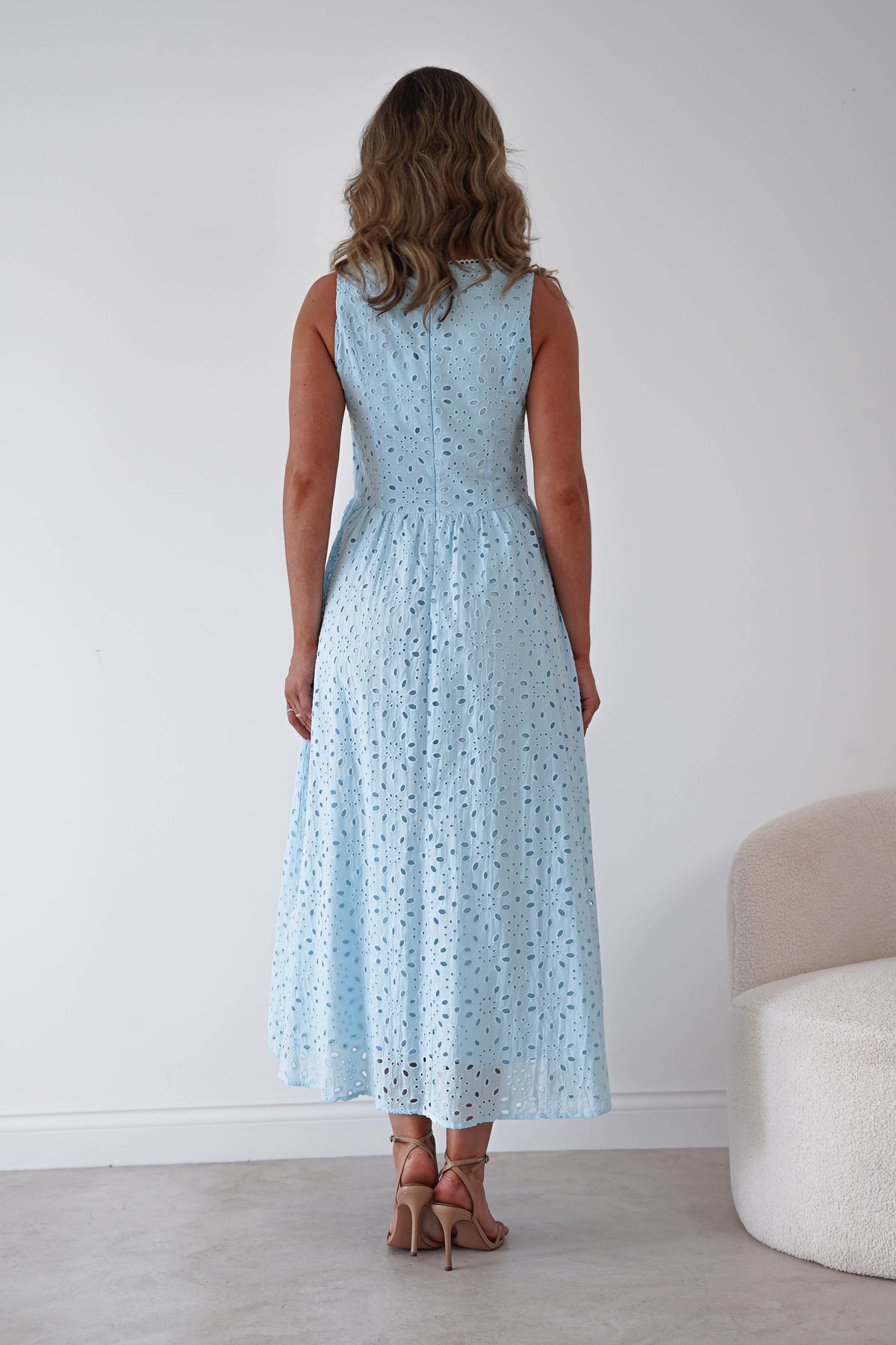 Petal Skater Cotton Maxi Dress | Blue-Oh Hello Clothing