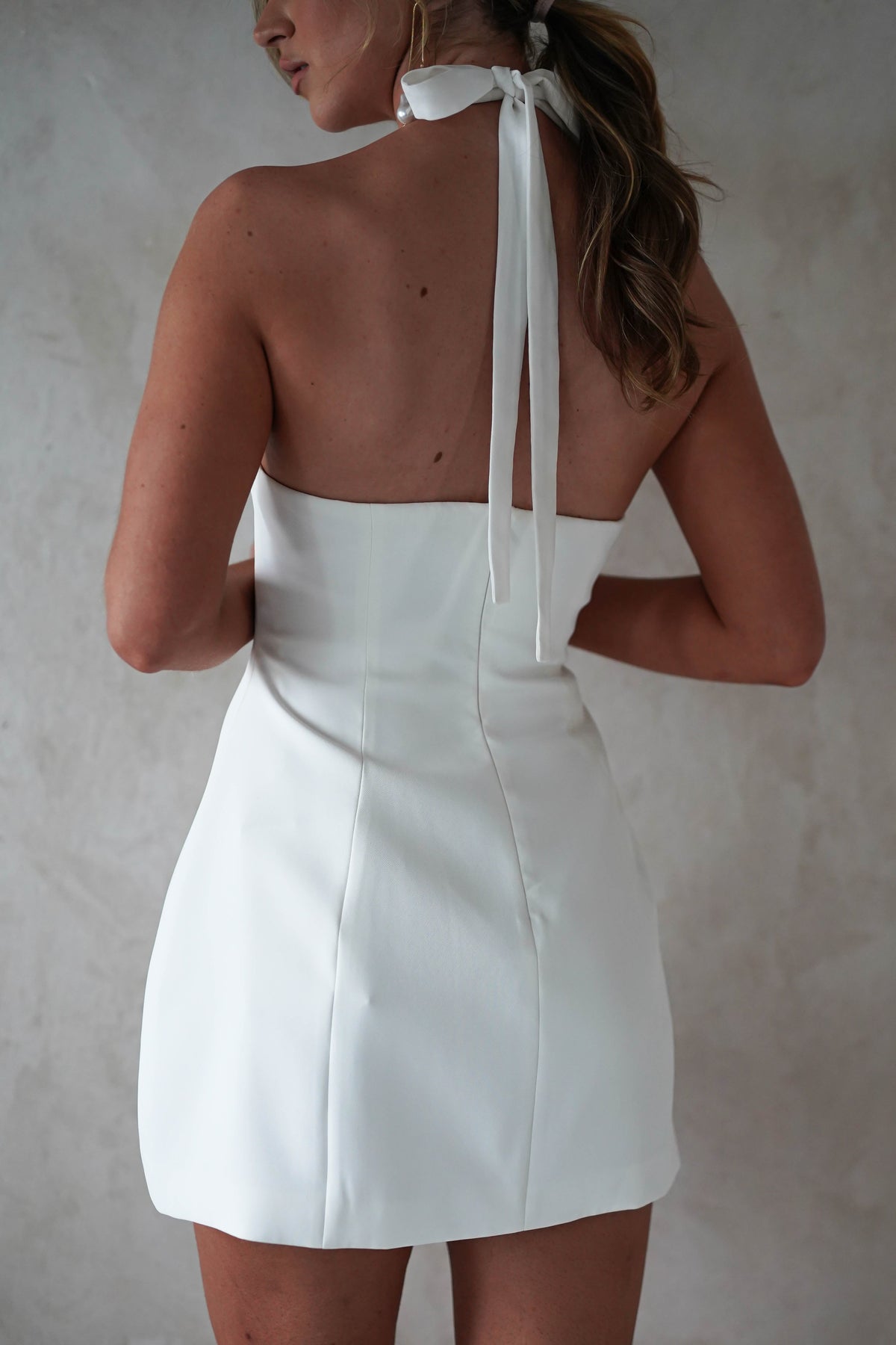 Peyton Pearl Detail Mini Dress | White-Oh Hello Clothing