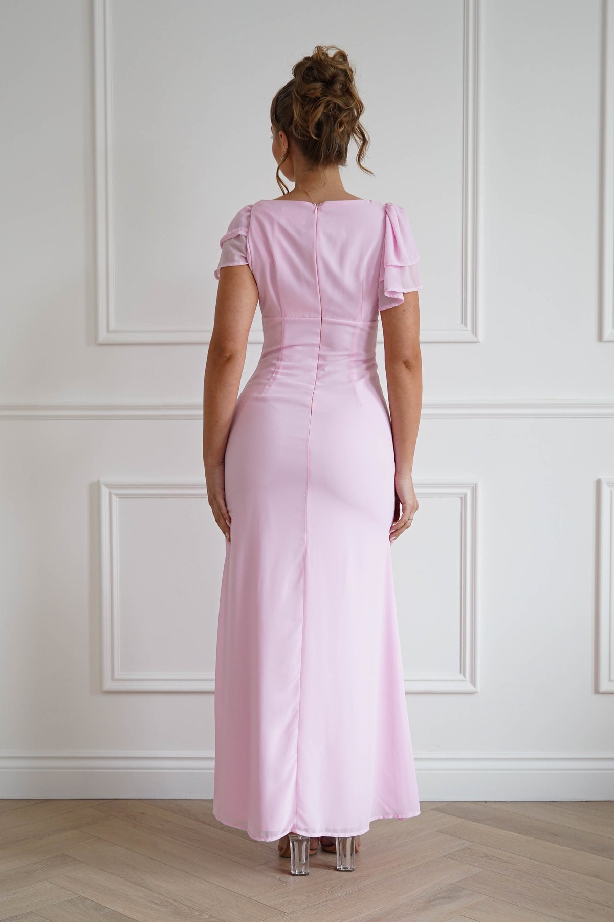 Posie Flutter Sleeve Maxi Dress | Soft Pink-Oh Hello Clothing