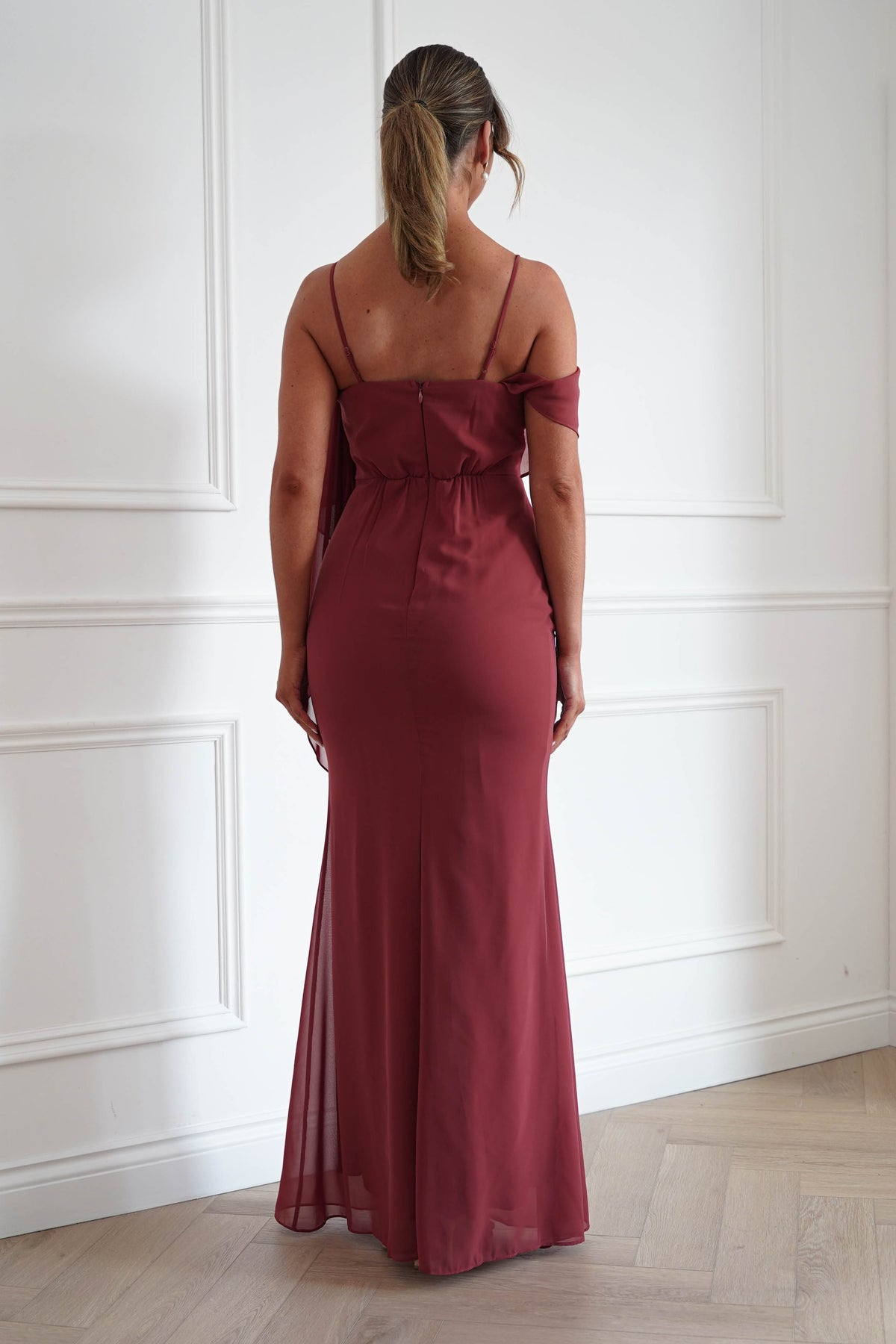 Raven One Shoulder Chiffon Maxi Dress | Sienna-Oh Hello Clothing