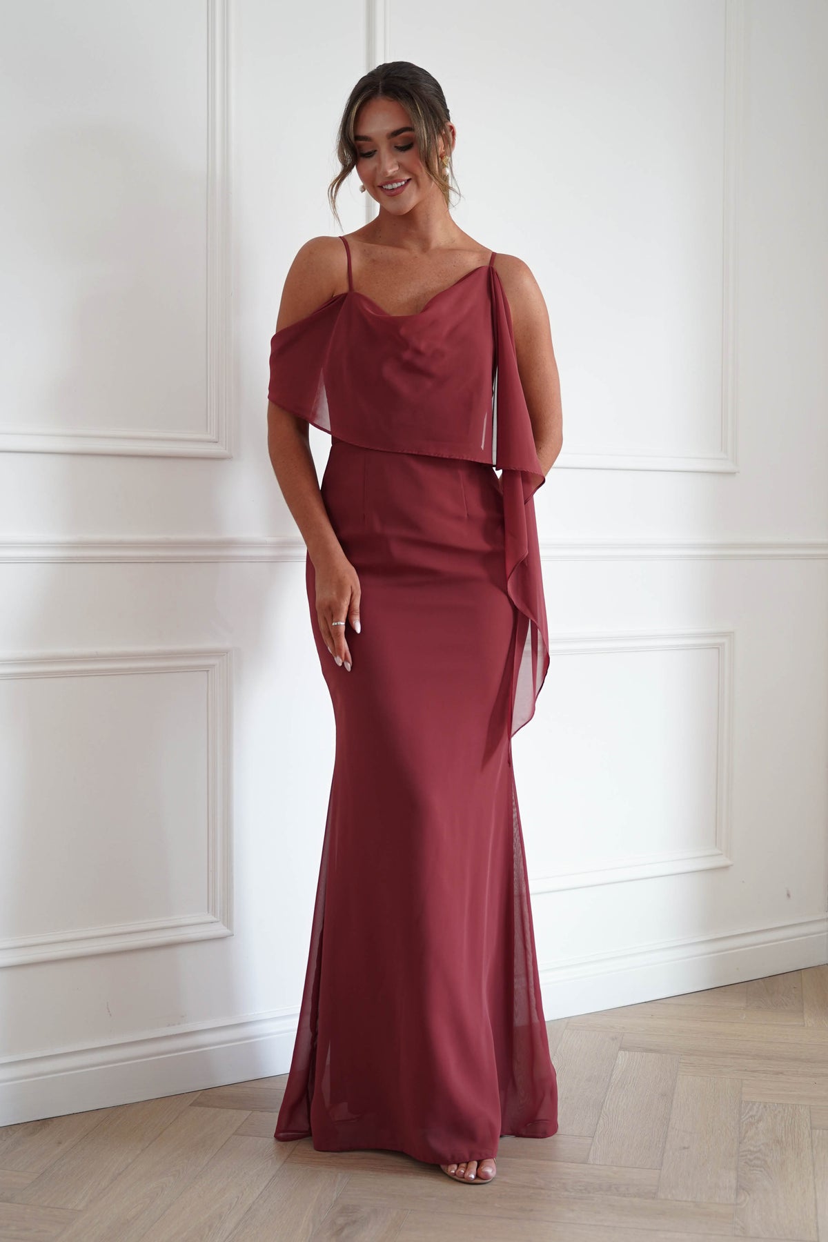 Raven One Shoulder Chiffon Maxi Dress | Sienna-Oh Hello Clothing