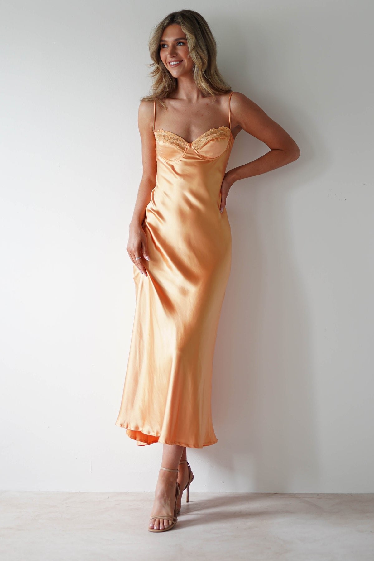 Ricci Soft Satin Maxi Dress | Melon-Oh Hello Clothing
